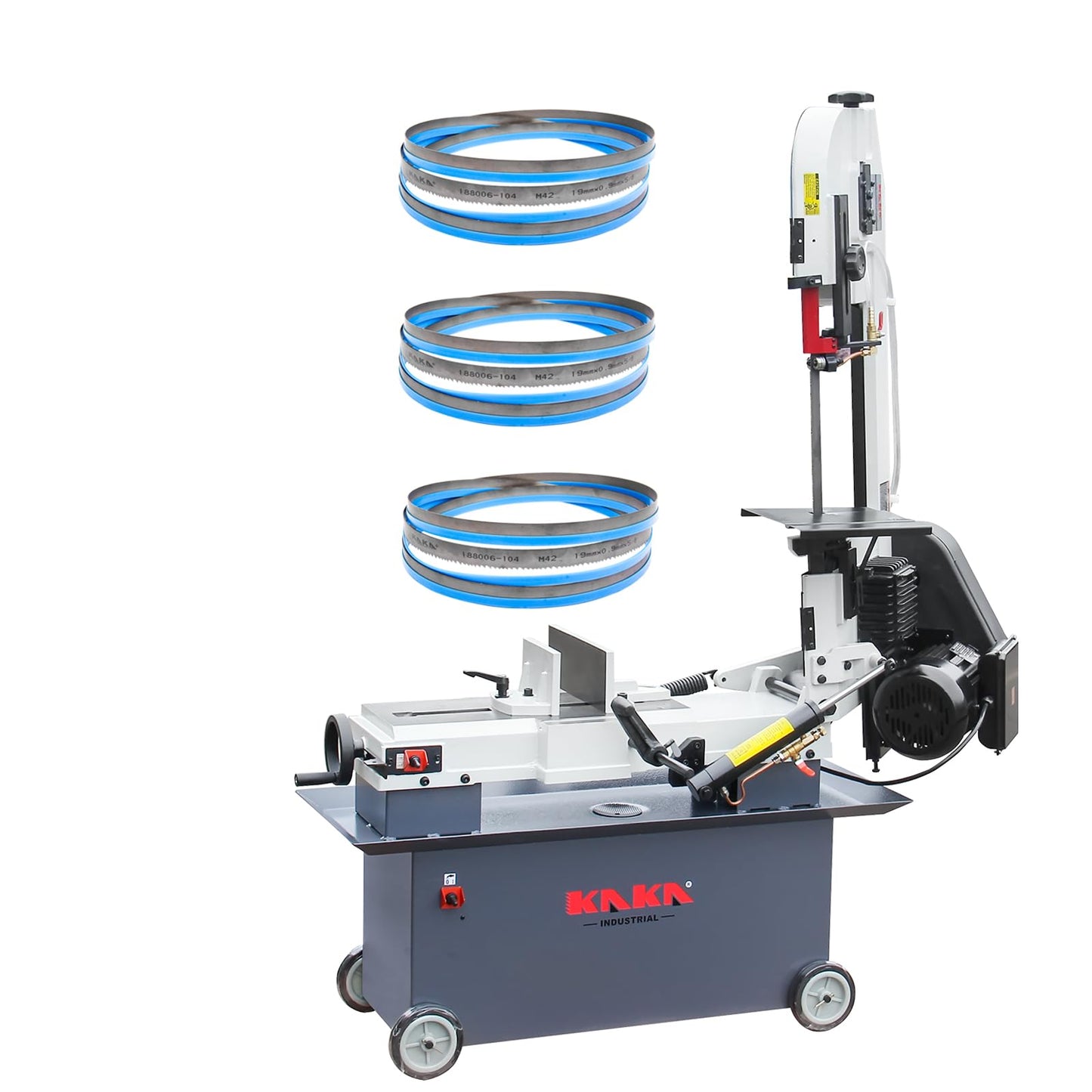 KAKA INDUSTRIAL Metal Band Saw,7x12 Inch(178x305mm) Rectangular Cutting Capacity,1.5HP Dual Voltage 115V/230V,Includes 3 Blades,Metal Horizontal Band Saw Hydraulic Feed, Steel Aluminum Alloy Bars