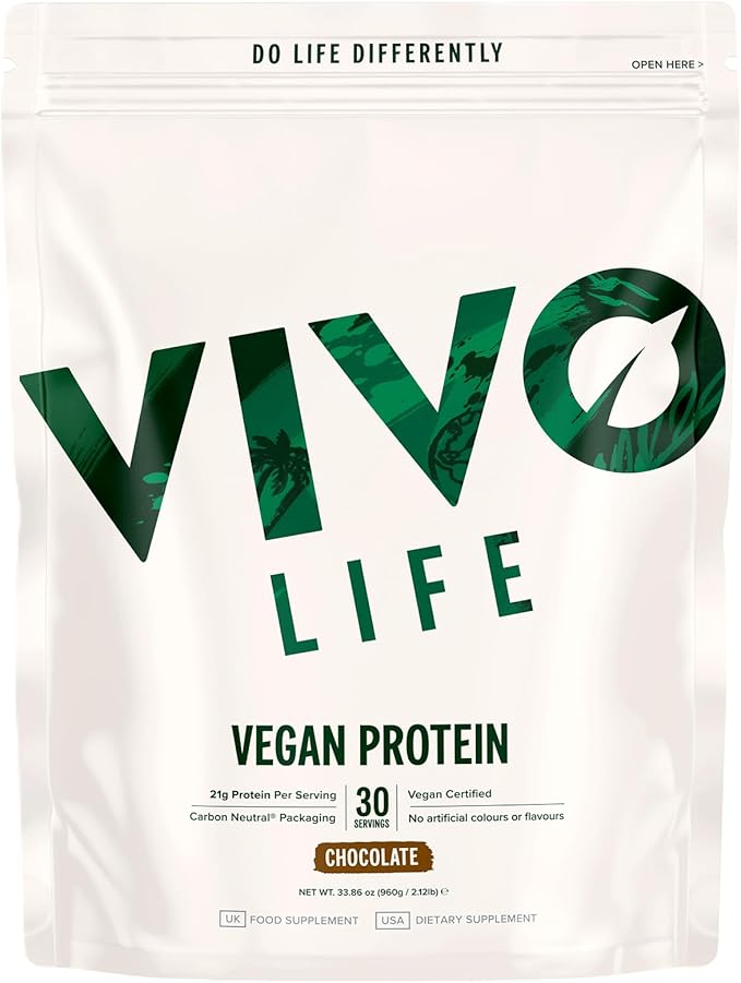 Vivo Vegan Protein Powder - 0.7 oz of Plant-Based Protein per Scoop, 30 Servings (31.7 oz) (Vanilla) (31.7 oz, Vanilla)