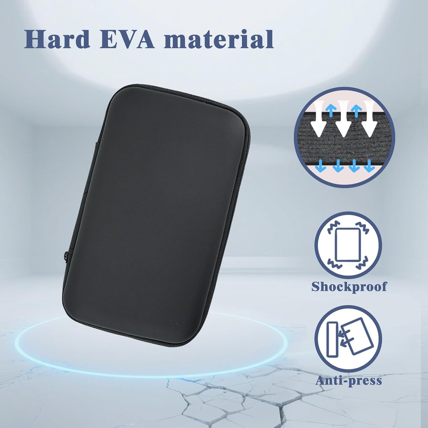 Zoyiancy Power Bank Case, Hard Cover Cable Storage Bag, Travel Shockproof Carrying Portable Eva Case for Power Cable