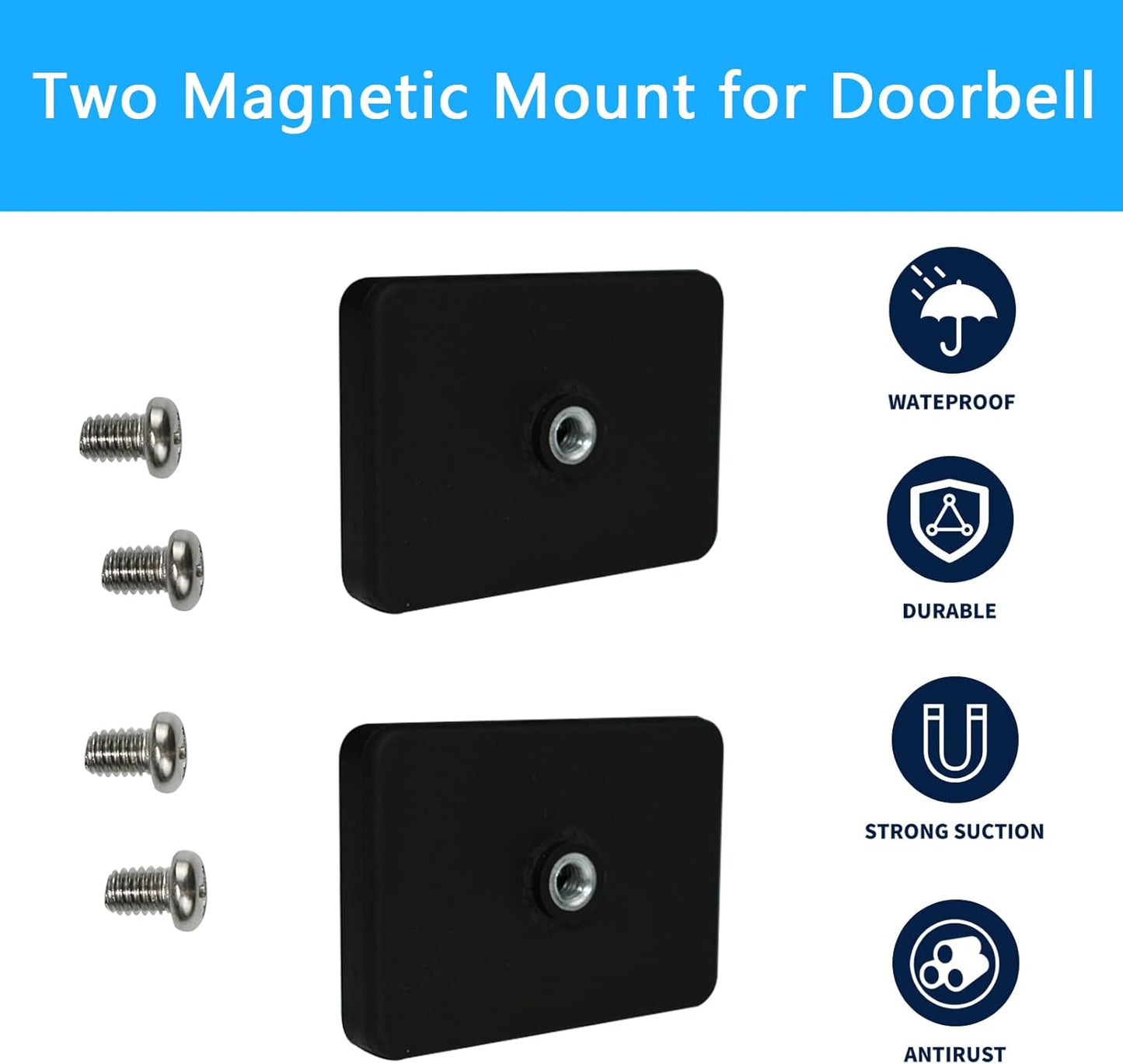 2PCS Doorbell Magnetic Mount Compatible with Blink Doorbell (New-est Model), Doorbell Secure Hold for Iron Doors