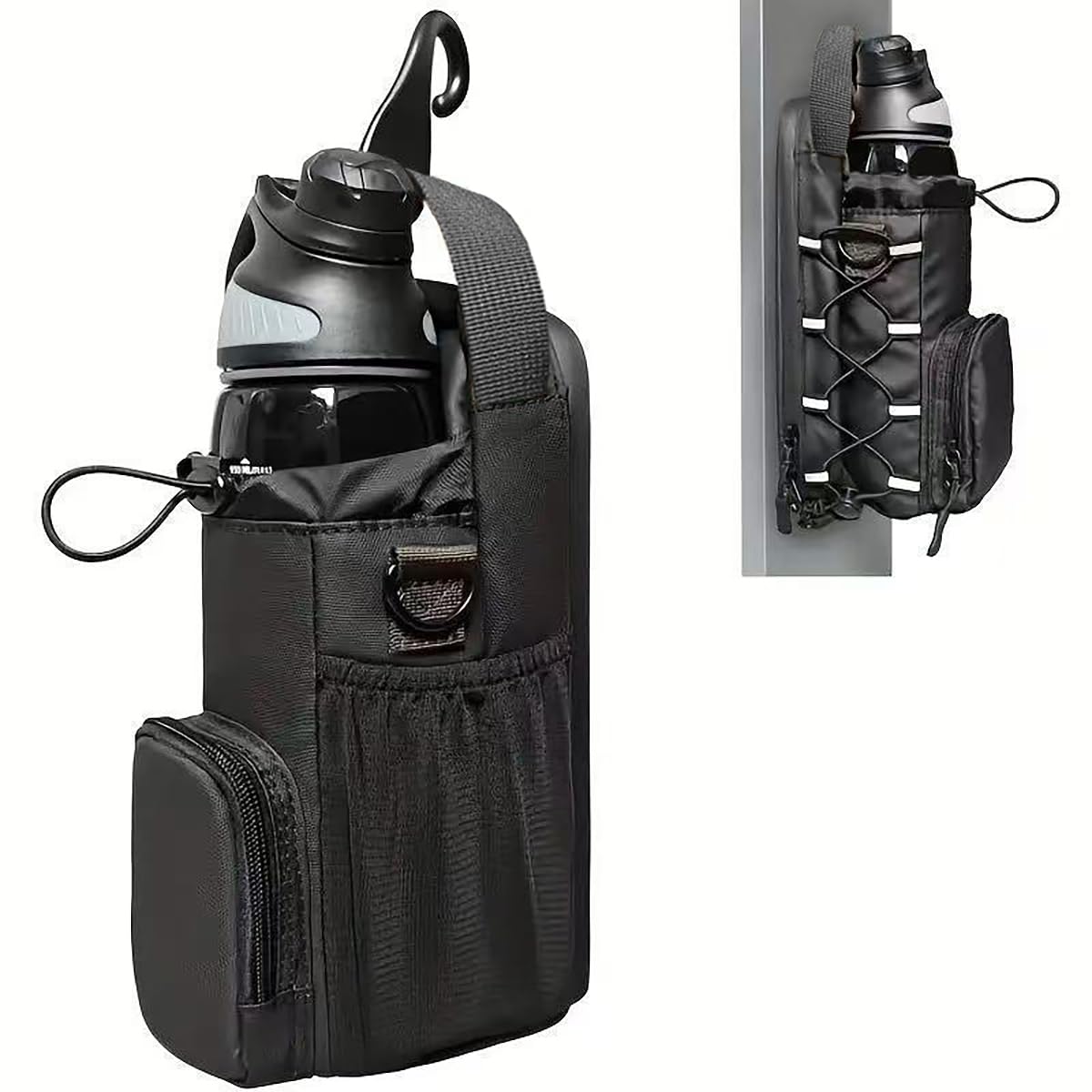 YMTengFei Magnetic Gym Bag with Water Bottle Holder & Phone Pockets & Shoulder Strap,Magnetic Bag Gym Accessories Organizer for Men Women,Crossbody Bag for Sports & Travel (Black)