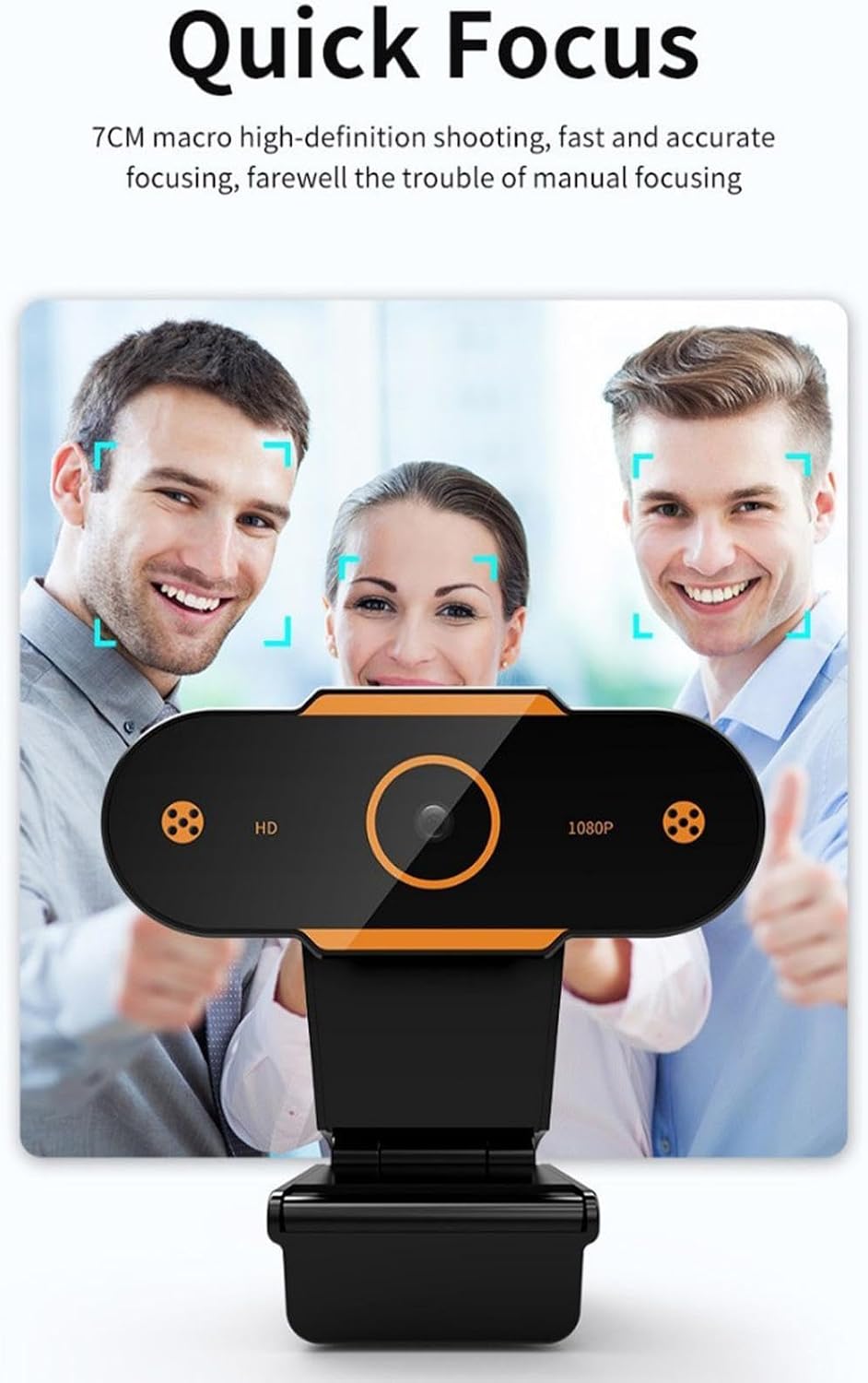 Generic 1080p Small USB External Webcam with Microphone, Webcam with Wide-Angle Lens, Laptop Camera, Computer