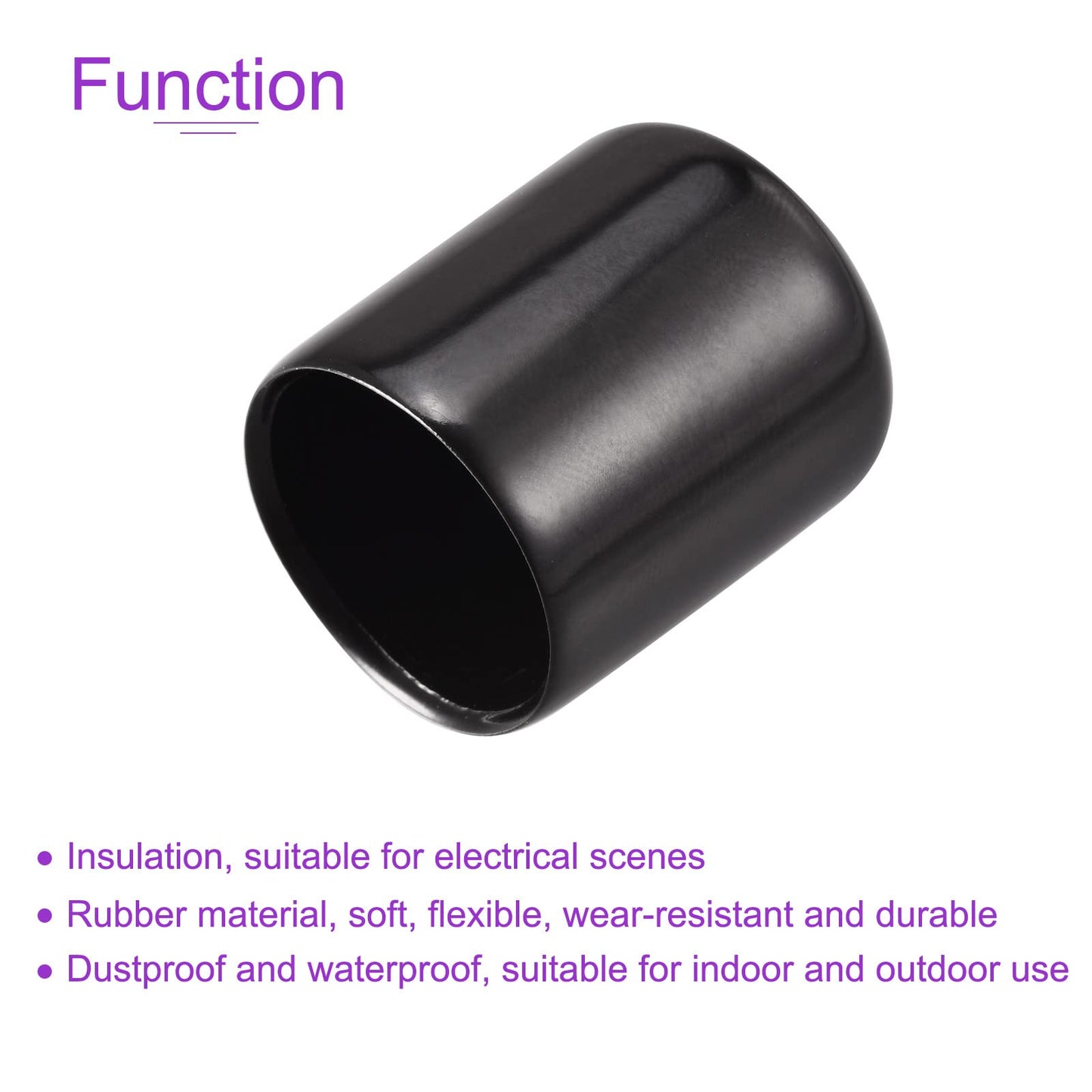 DMiotech 25 Pack 7/8" ID Black Screw Thread Protectors Rubber End Caps Bolt Covers for Screw Bolt Furniture Pipe