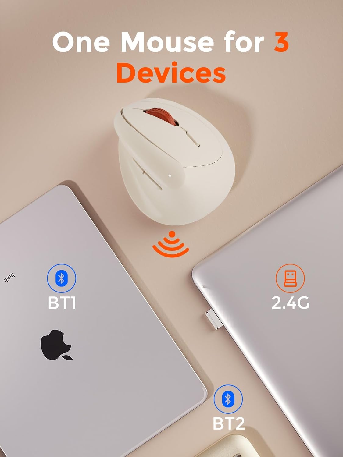 DAREU Hands,2.4GHz Strain,3 Ergonomic Vertical Wireless Mouse for Small / BT Optical Vertical Mice with Ergo Design