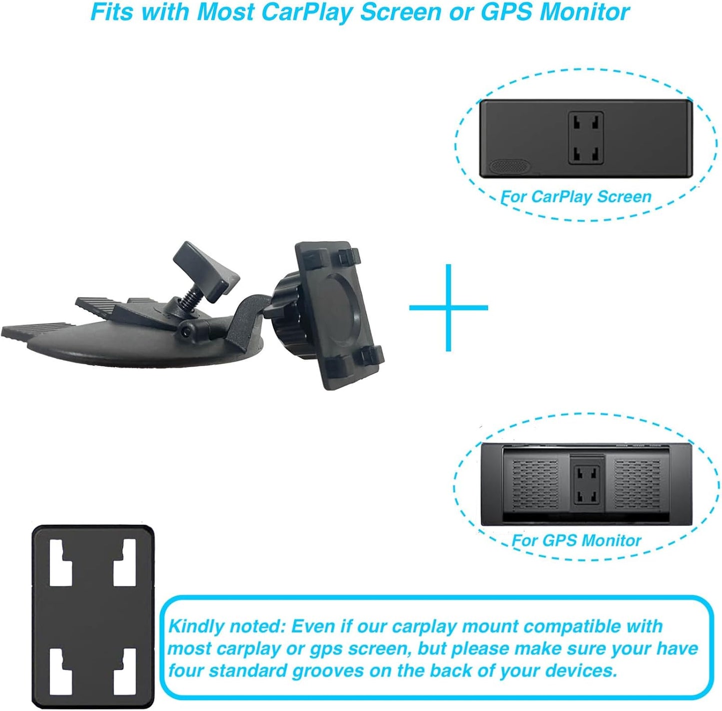 ARMOLABX 360 7-11 CD Slot Mount for CarPlay Screen, [Heavy-Duty] Rotation CD Mount for CarPlay Screen Compatible