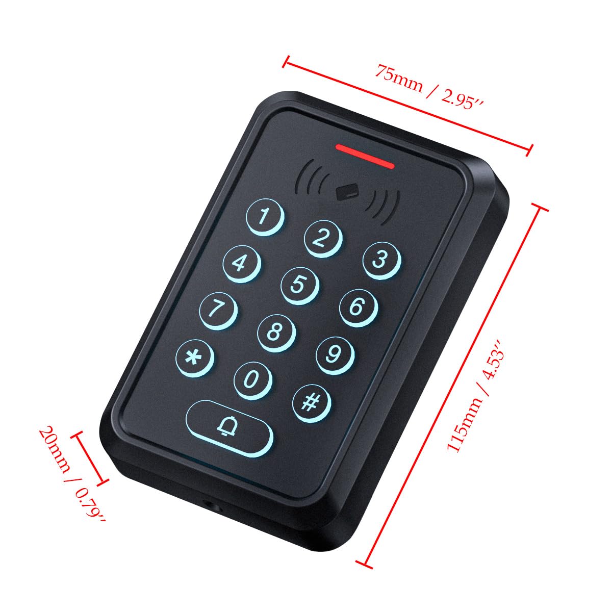 Smart Door Access Control System with 280KG 600lbs Magnetic Lock, WiFi & Tuya App Remote Unlock, Waterproof Keypad Reader (ID & IC Card), Power Supply, Exit Button, Doorbell & Remote Controls