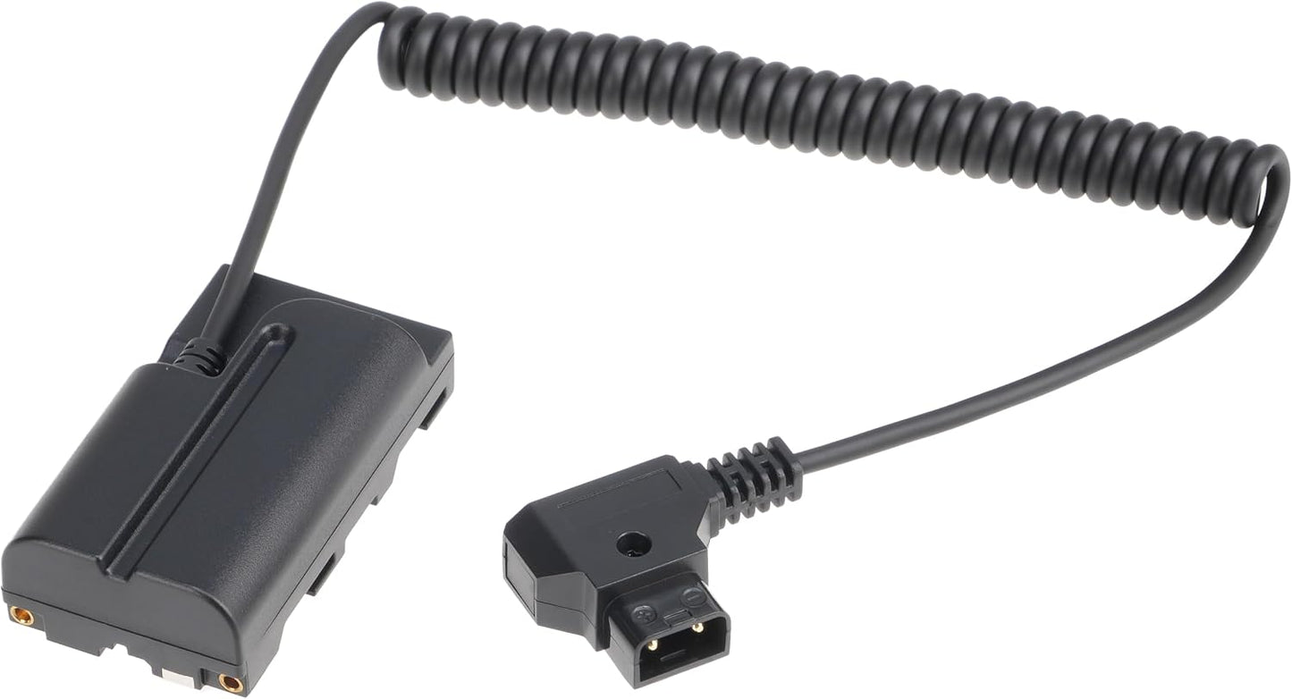 FocusFoto NP-F550 Dummy NP-F970 NP-F570 NP-F750 NP-F770 F960 D-Tap Connector to Full Decoded Battery Adapter Cable