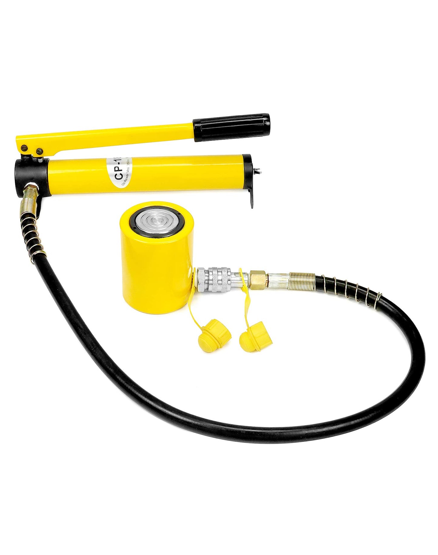 QWORK 20T Mini Hydraulic Cylinder Jack Porta Power Ram 2" Stroke, CP-180 Manual Hydraulic Hand Pump, Single Acting Lifting Cylinders for Machinery Shipbuilding