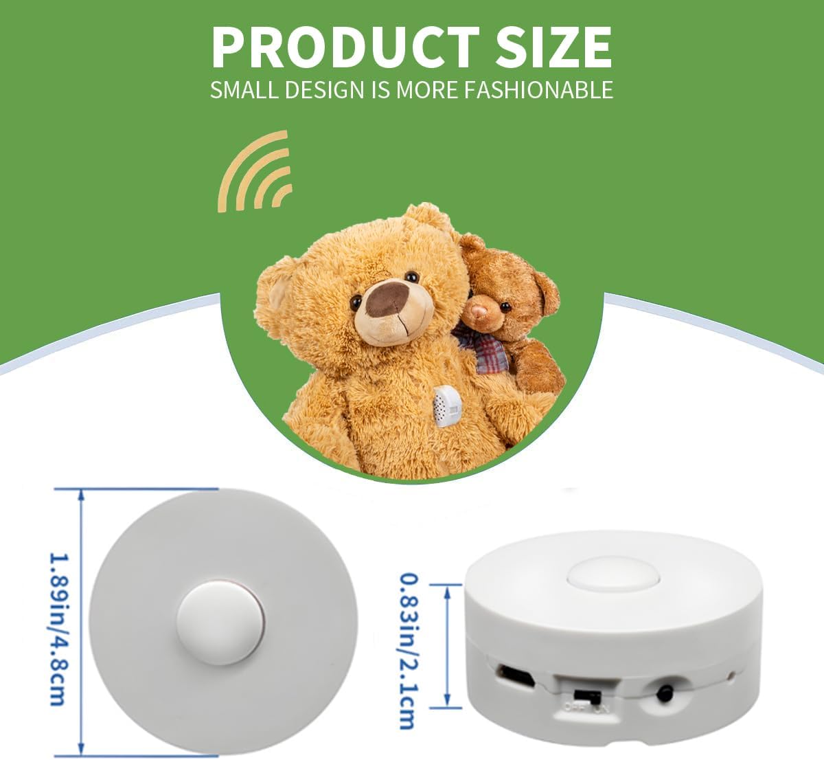 XLW Recorder,16Min Pillow.16MB (2P Voice Voice Recording Button for Stuffed Animals, Bear,Crafts Record Custom Messages
