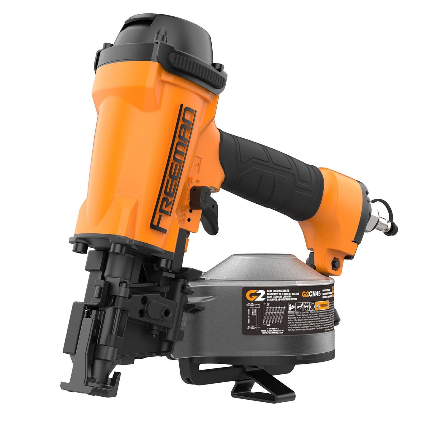 Freeman 2nd Generation Pneumatic 15° 1-3/4" Coil Roofing Nailer with 1/4" NPT Air Connector | G2CN45