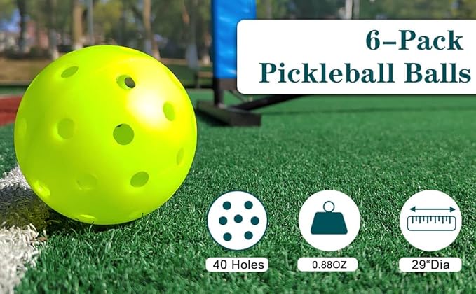 Hoverphenix Pickleball Net for Driveway, 22FT Regulation Size Pickleball Net with Paddles Set of 4, Pickleballs and Carry Bag for Outdoor Indoor Game