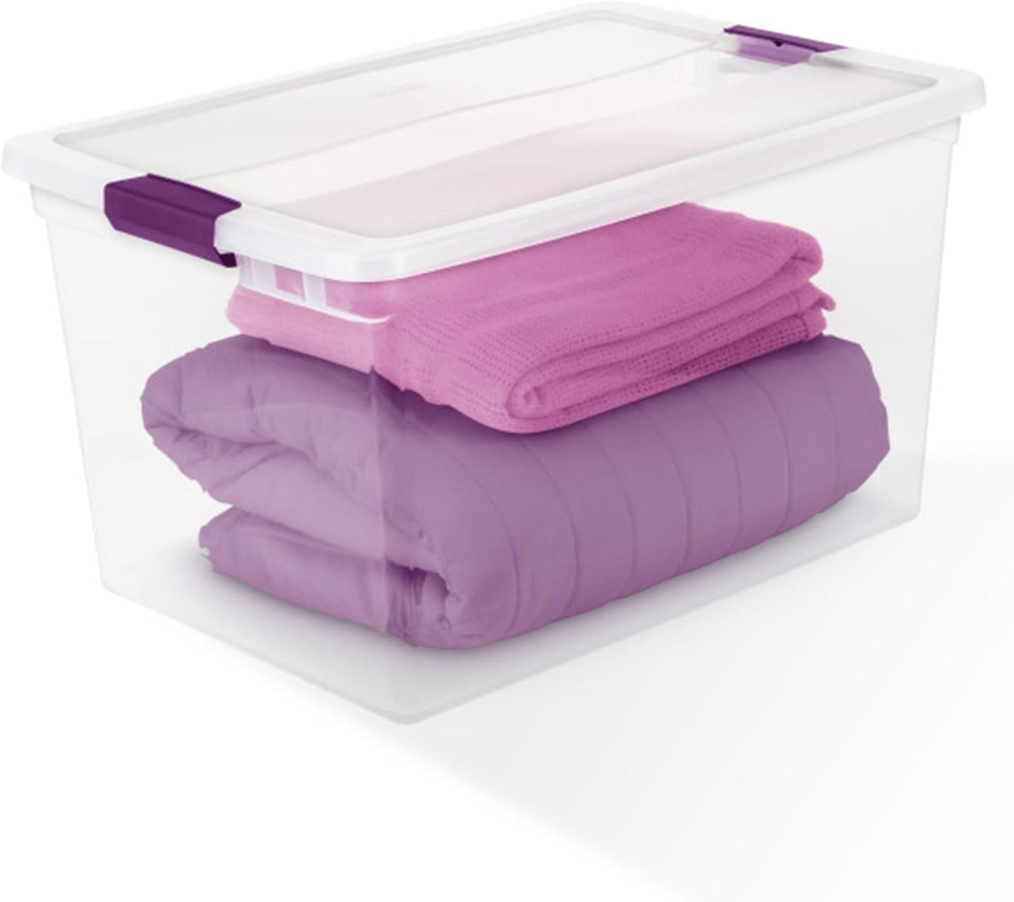 Sterilite 6 Pack ClearView Latch Box - Stackable 66 Quart Plastic Organizer Bins for Home Storage