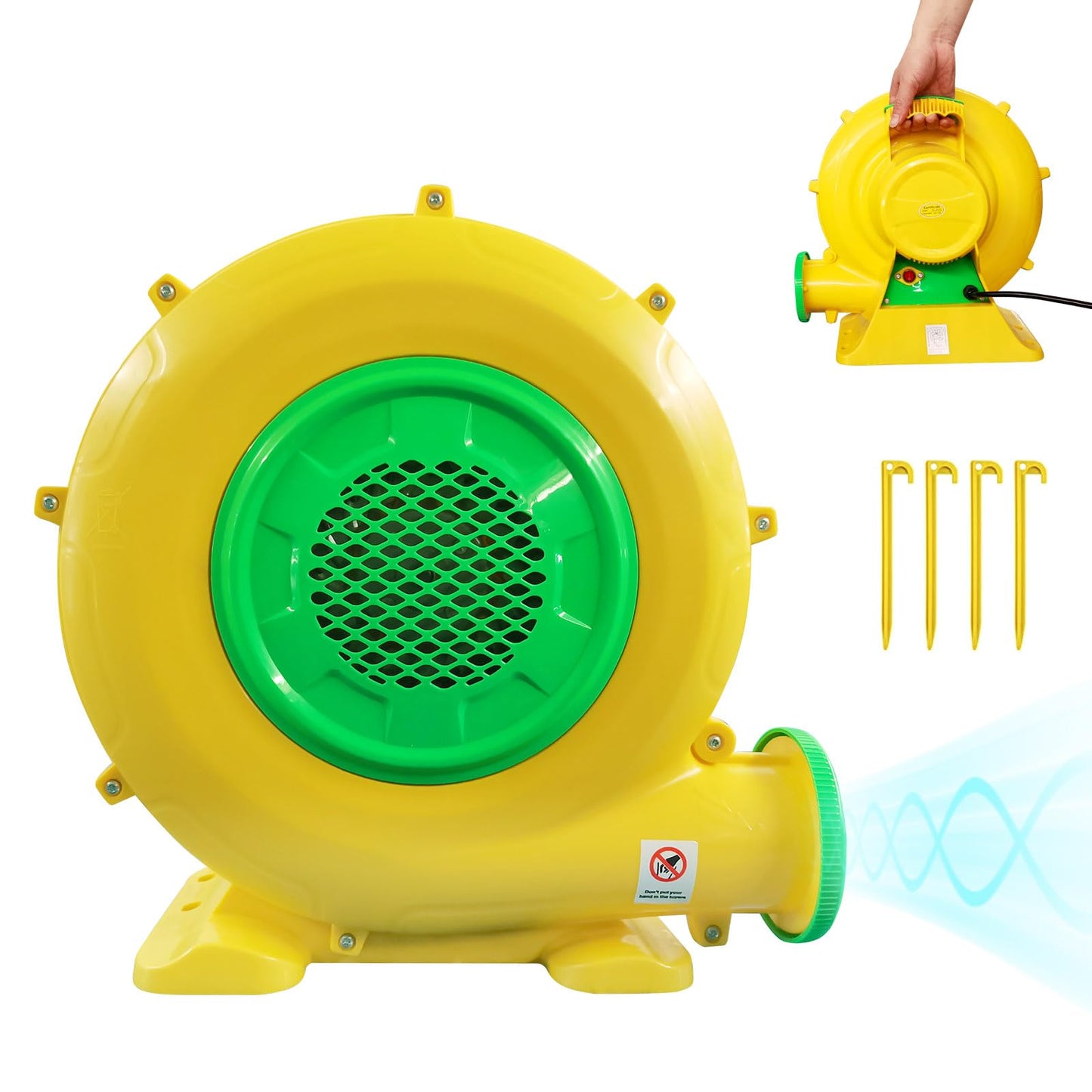 GONFLABLE Air Blower, 480W 0.64HP Bounce House Blower, Portable Inflatable Bubble HOU-se Blo-wer, Perfect for Inflatable Bounce House, Bouncy Castle, Jumper, Water Slid, Corded(480 Watt 0.6HP)