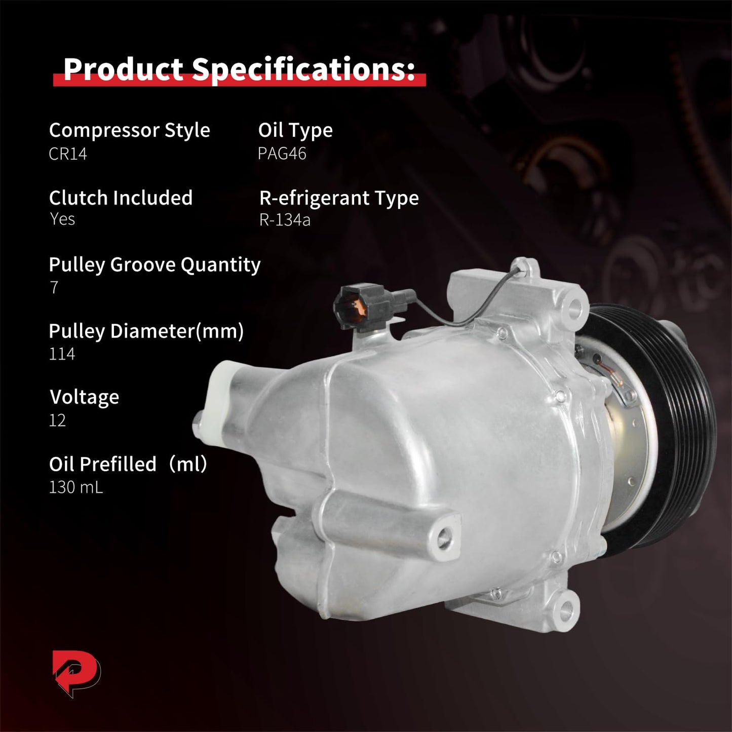 PHOBOOS A/C Compressor with Clutch Compatible with Nissan Frontier 2005-2019 L4 2.5L/V6 4.0L, Xterra 2005-2015, V6 4.0L, Fast Cooling, Low Noise, Easy Installation, Ref. 58885