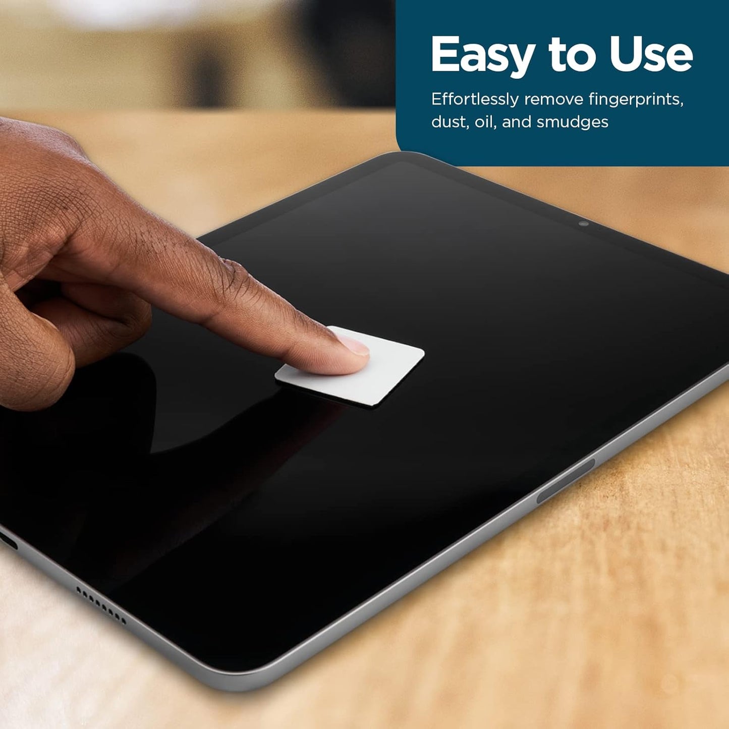 Case-Mate [4 Pack] Screen Cleaner Squares - Peel & Stick Reusable, Washable Microfiber Cleaning Cloth/Wipes for iPhone