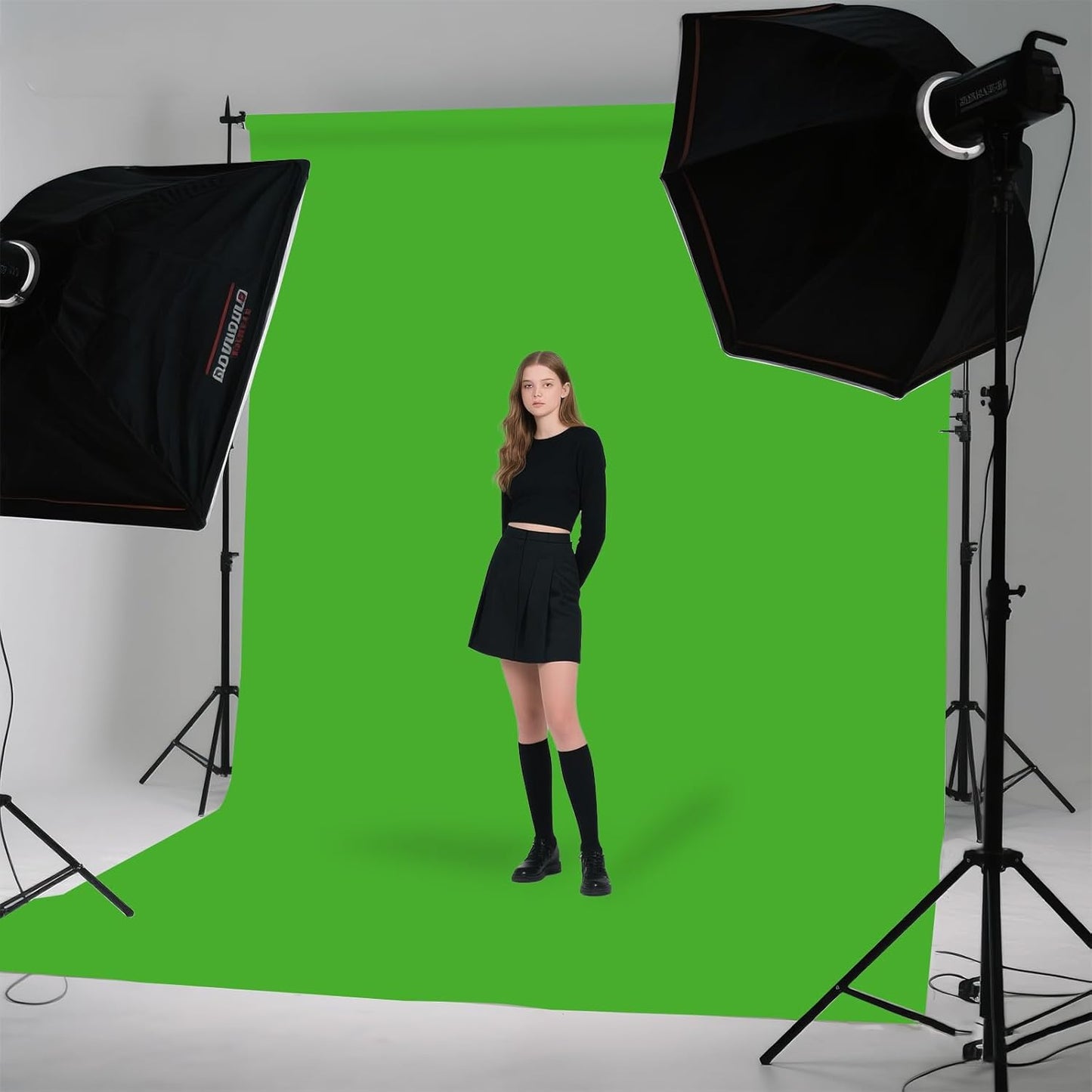 LYLYCTY 8x10FT Green Screen Photo Backdrop, Chroma Key Background for Photography, Live Streaming, Zoom Video Studio
