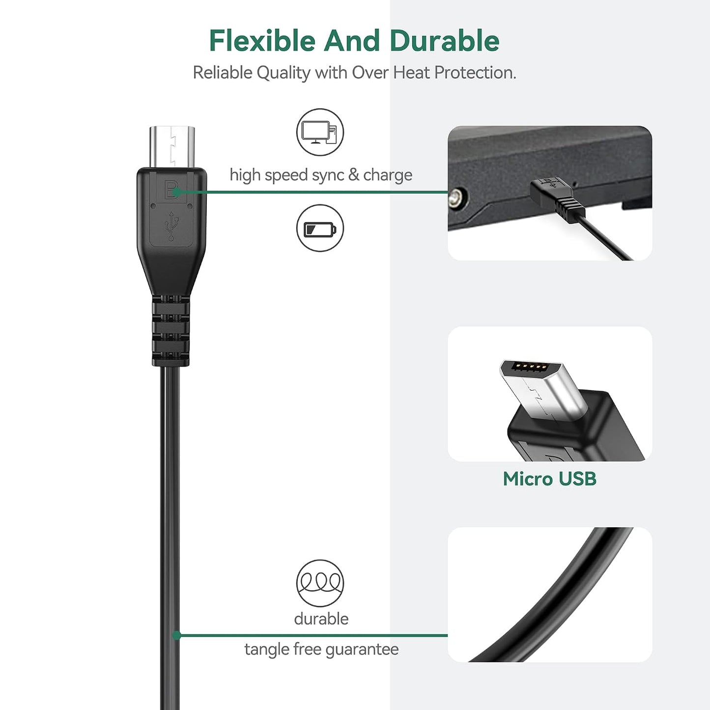 5ft X100 EZ400 D7 Programmer Micro USB Charging & Sync Cable Cord Replacement for XTOOL Auto Key Diagnostic Scanner