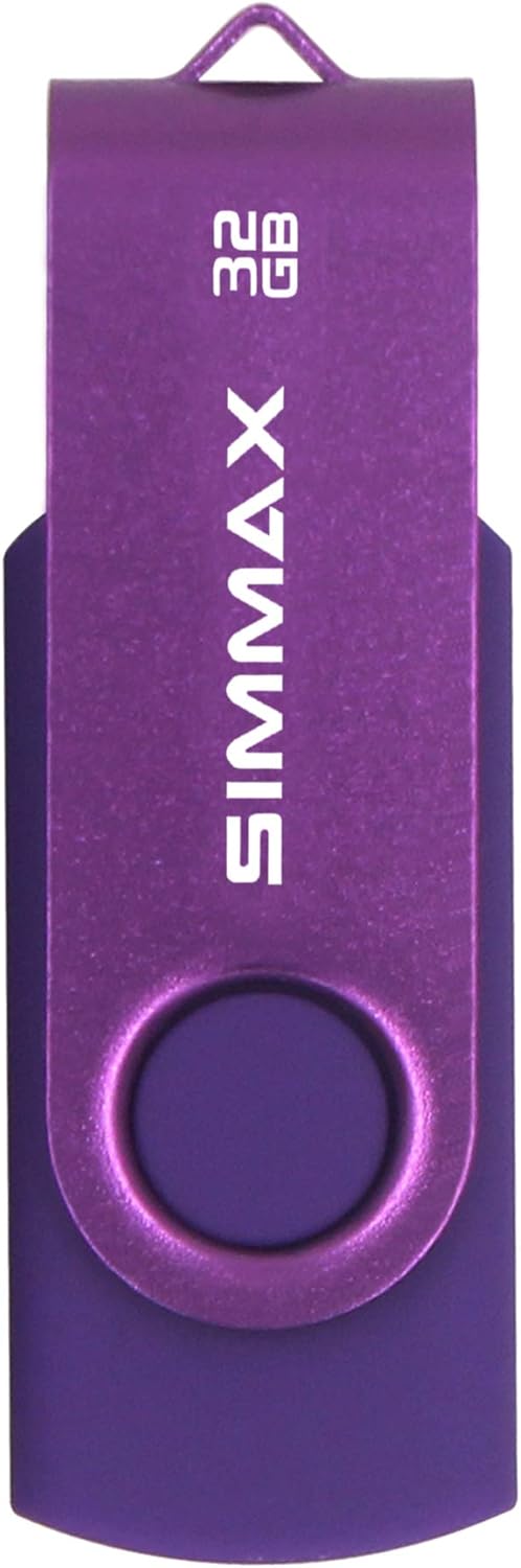 SIMMAX 32GB 2.0 (32GB Memory Stick USB Flash Drives Swivel Thumb Drive Pen Drive Purple)