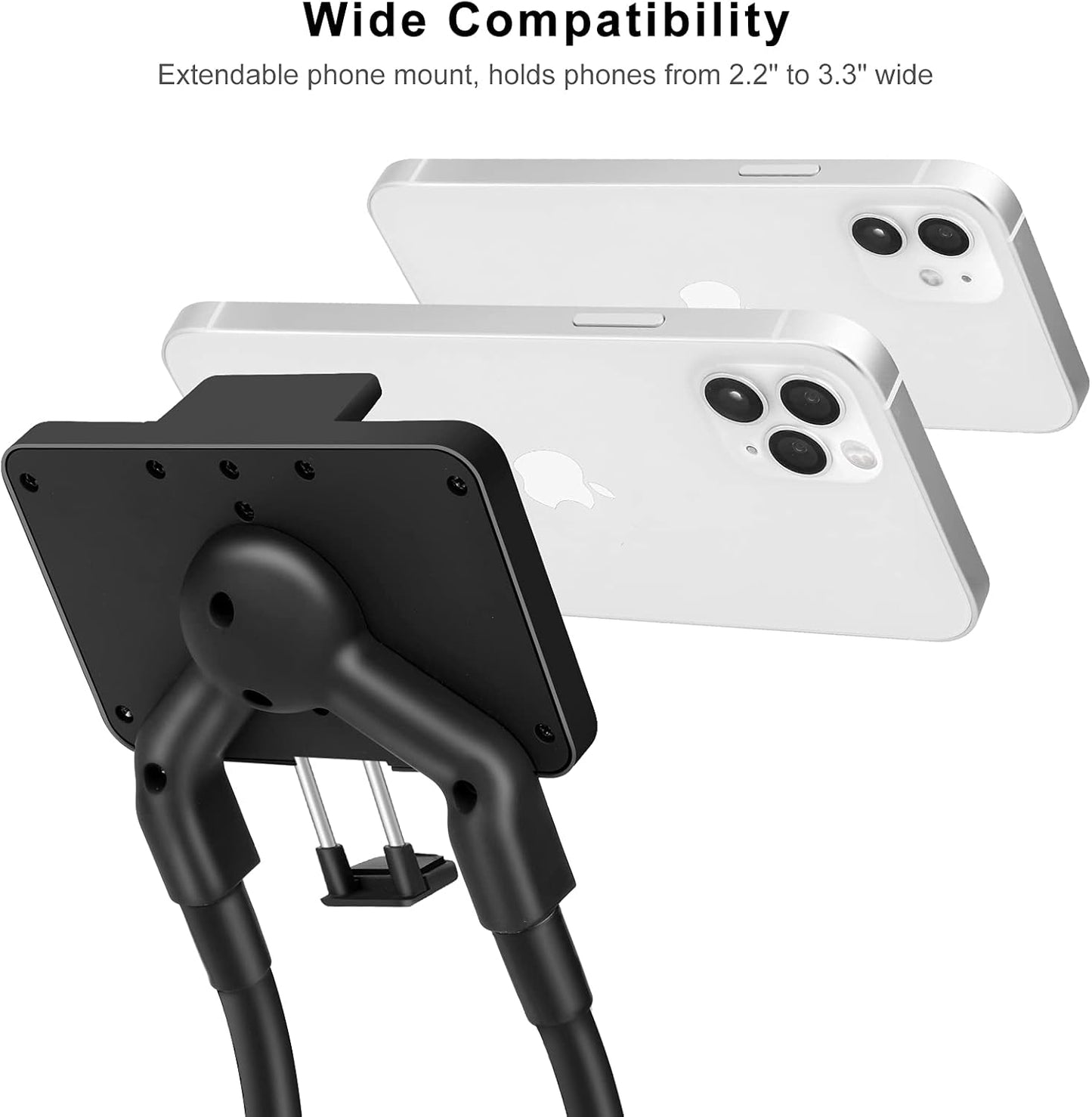 B-Land Upgrade Phone Holder for Bed, Neck Phone Holder Gooseneck Cell Phone Holders, Universal Mobile Phone Stand