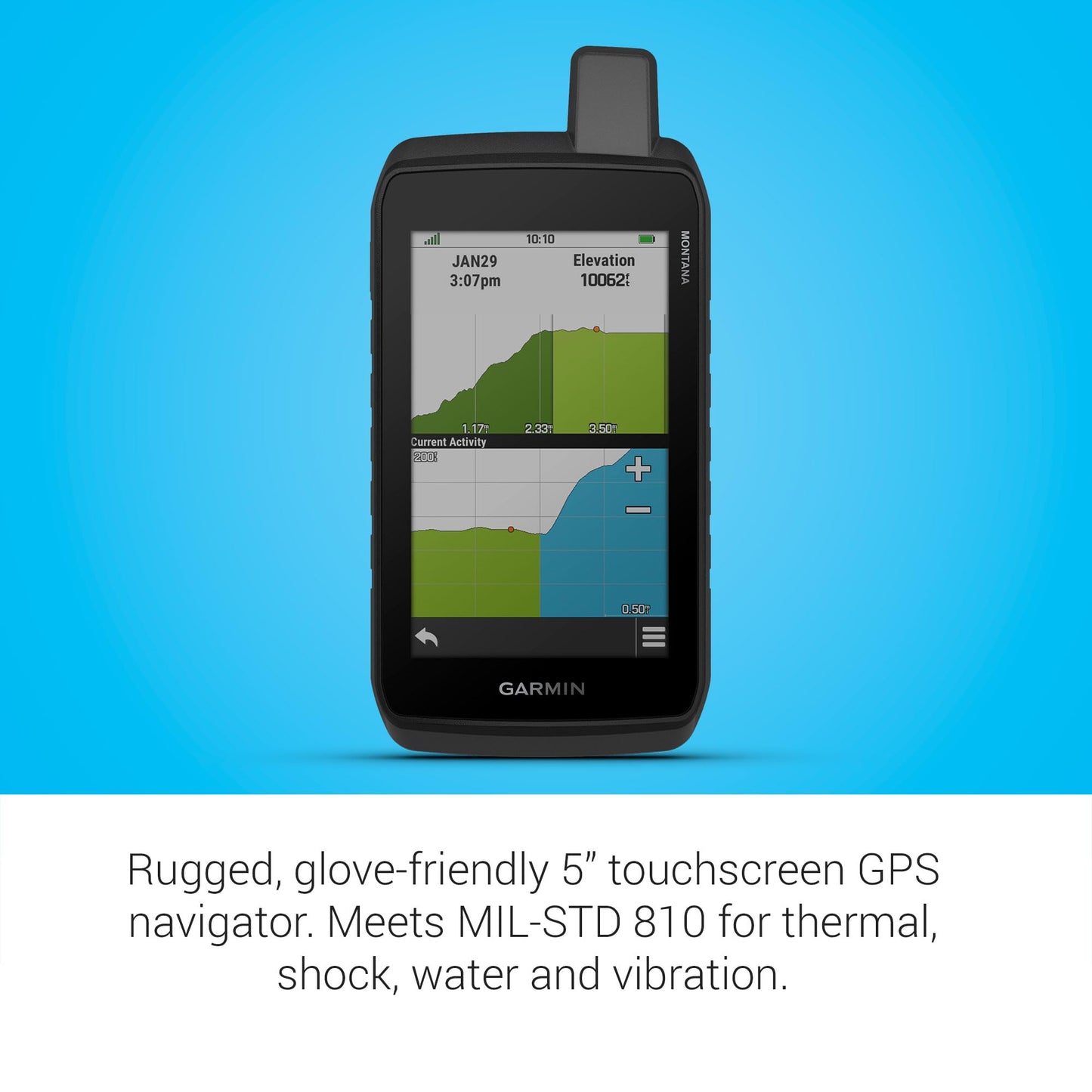 Garmin Montana® 710, Rugged GPS Handheld Navigator with Large 5-inch Glove-Friendly Touchscreen, Satellite Imagery and Maps for Routing on Roads and Trails