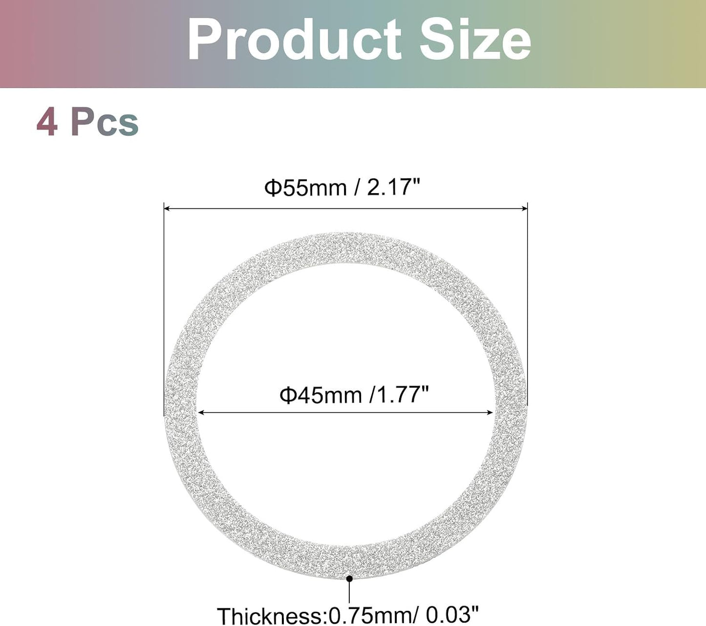 4 uxcell Pcs Magnetic Adapter Ring, Universal Magnetic Wireless Charger Conversion Kit Sparkle Magnetic Metal Ring