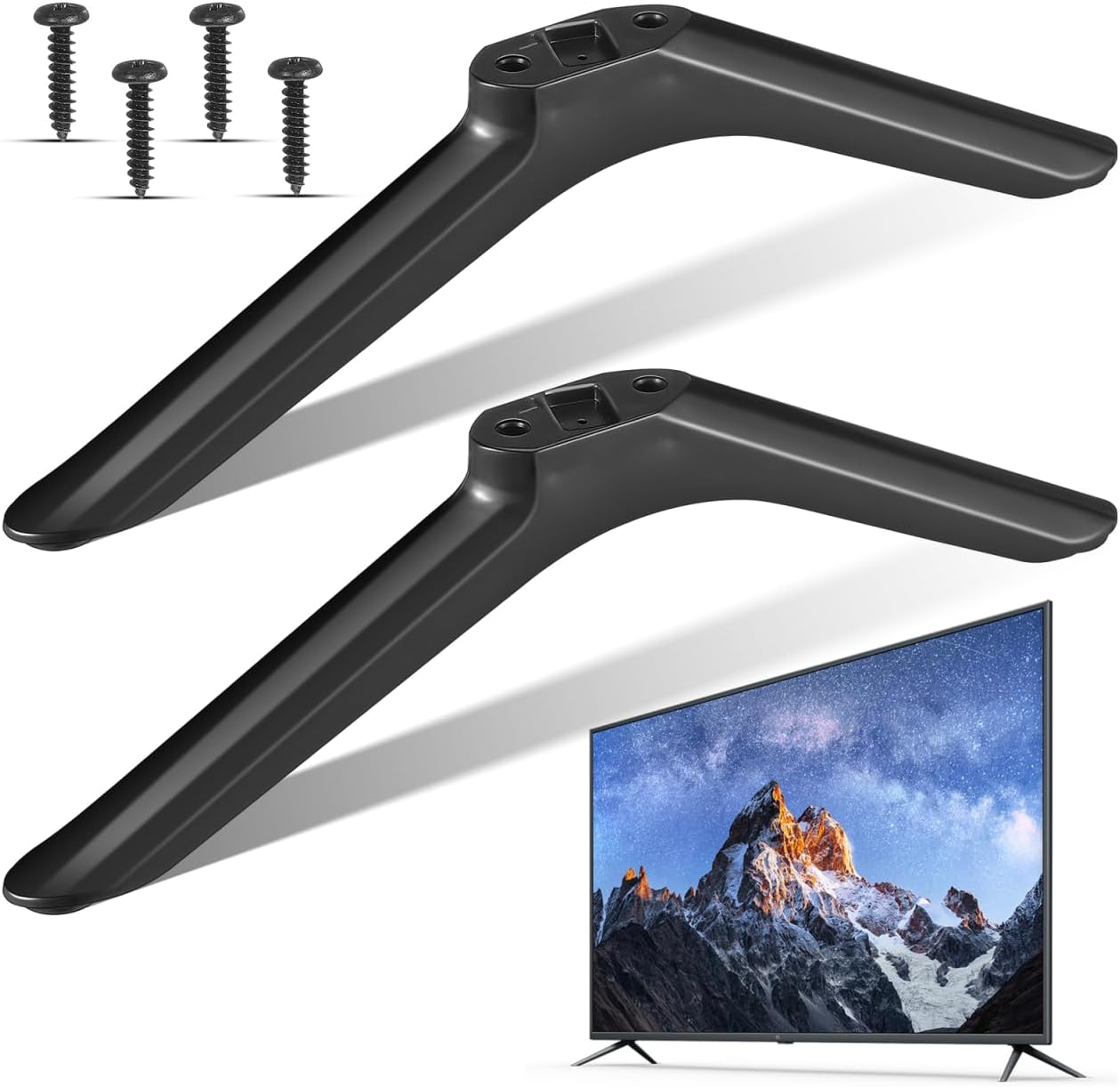 2 Pack PRETYZOOM Universal Tv Stand Feet Replacement with Screws for Stable Tabletop Base Suitable for Various Tv
