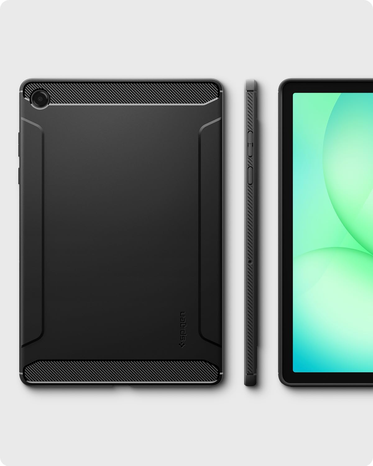 Spigen A11+ (2025), for Galaxy Tab Plus Case Rugged Armor Slim Protective Case with Carbon Fiber Design and Air Cushion