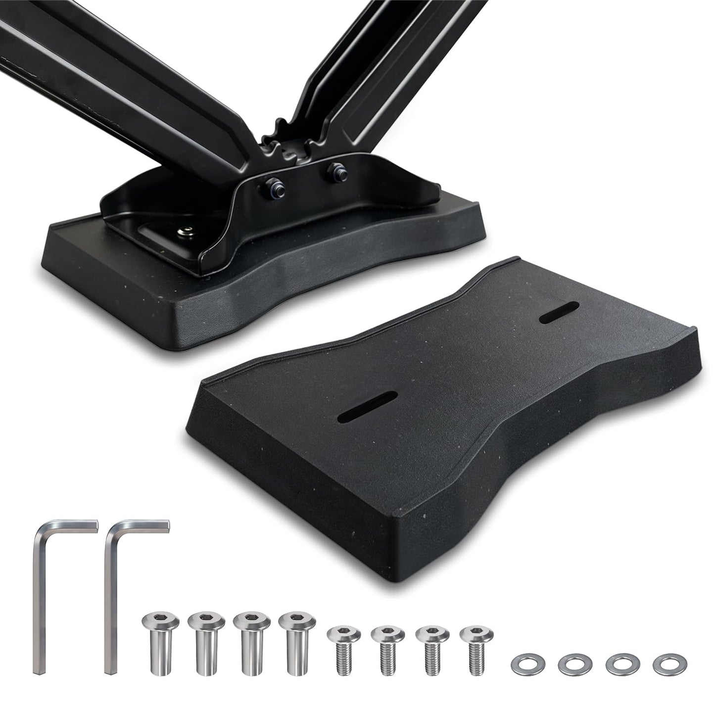 ROBLOCK RV Stabilizer Jack Pads 2 Pack, Heavy Duty Rubber Scissor Jack Leveling Blocks,Non-Slip Stabilizer Pad Solid Rubber Protection Foot for Travel Trailer Camper 5th Wheels,Black