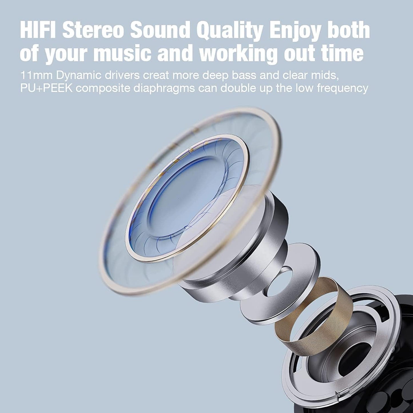 5.3 IPX7 16 Boean Wireless Headphones Workout Headphones Bluetooth with Rating Workout Running Headphone with Hours
