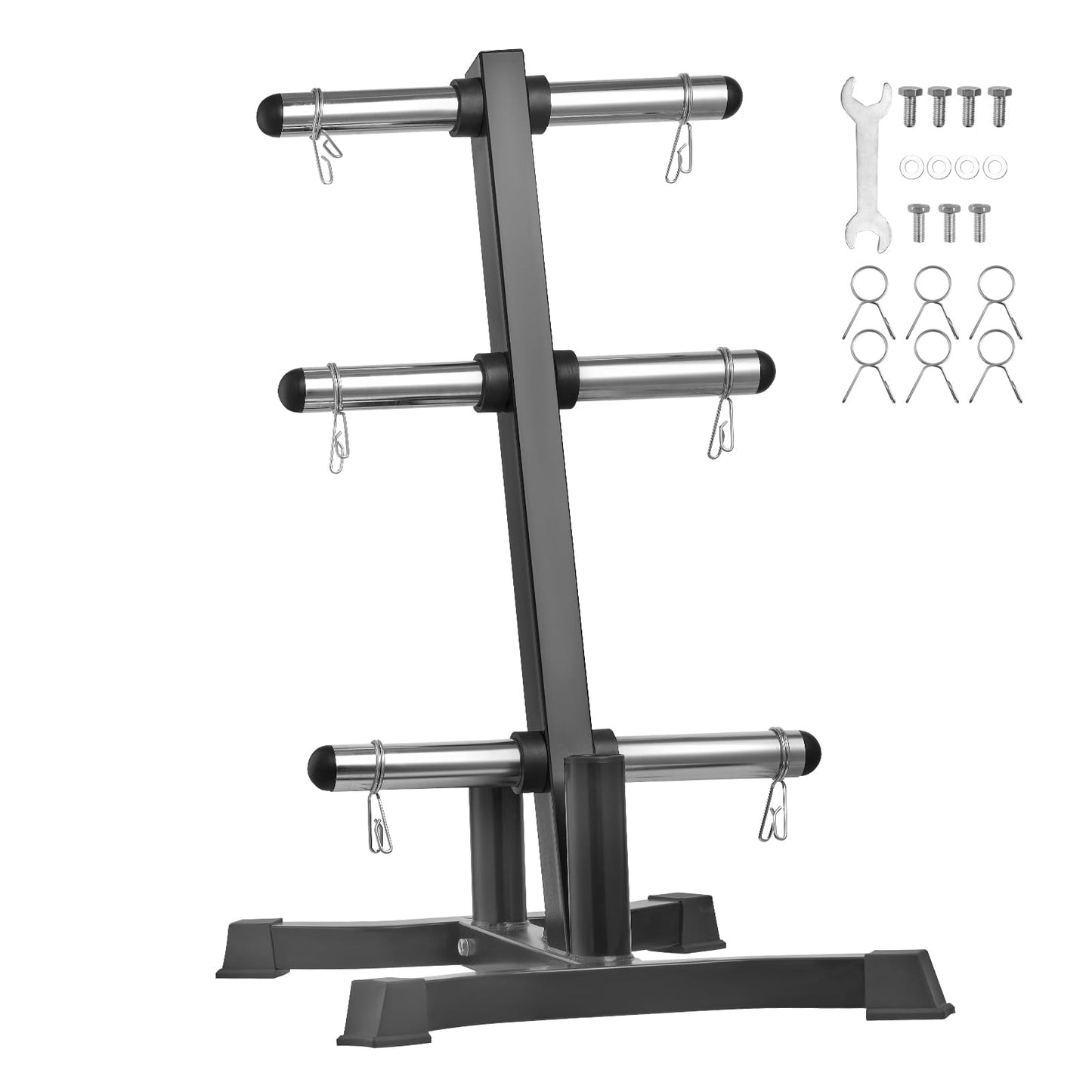 VEVOR Weight Plate Rack, L Frame Weight Plate Tree for 2-Inch Weight Plates, Standard Weight Plate Tree, 1000 lbs Load Capacity Weight Storage Holder, Home Gym Barbell Rack Storage Stand, Black