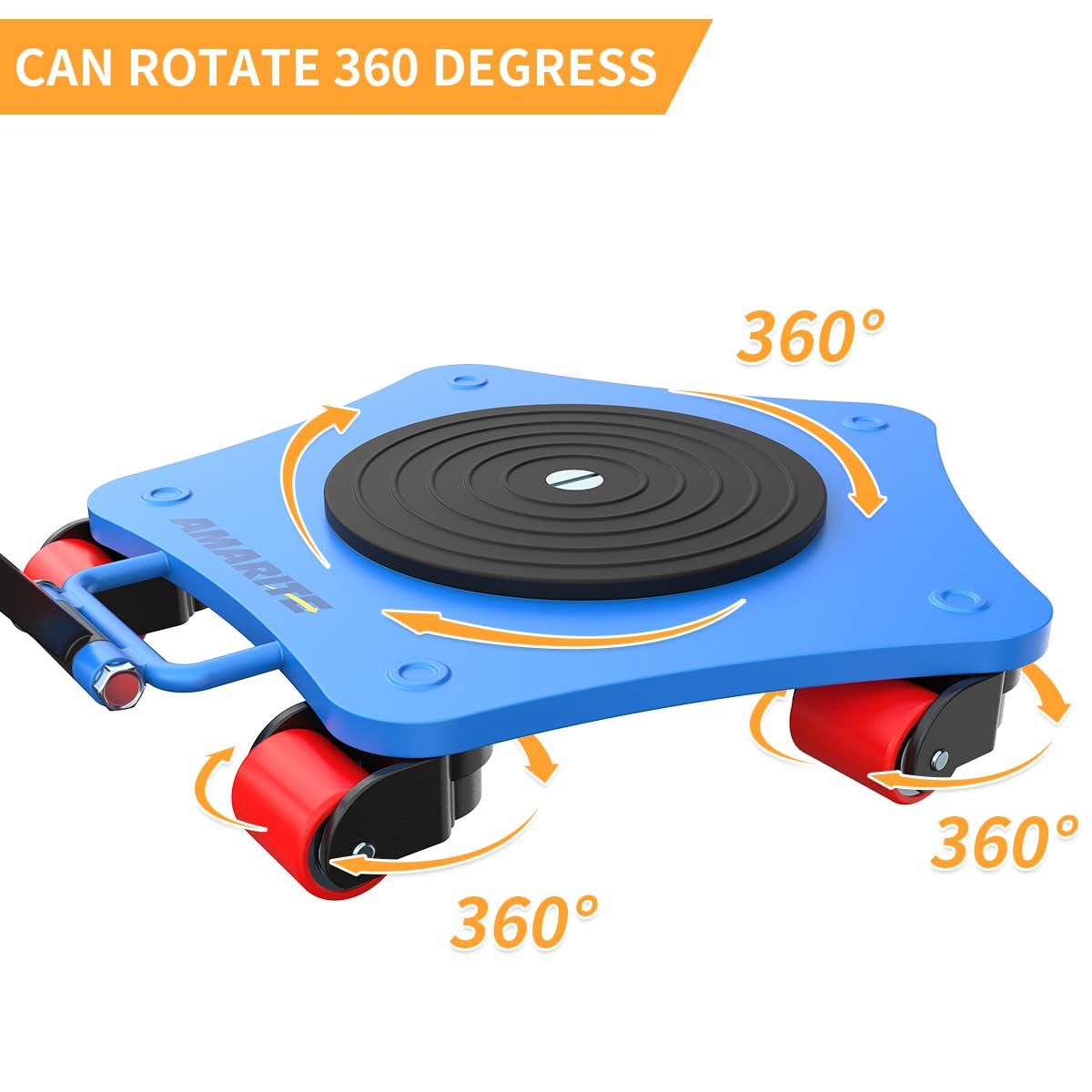 Amarite Machine Skates 8800lbs Capacity-Heavy Duty Machinery Mover with 5X 360° Swivel Rollers for Industrial Use - Equipment Skates for Warehouse and Workshop Transporting
