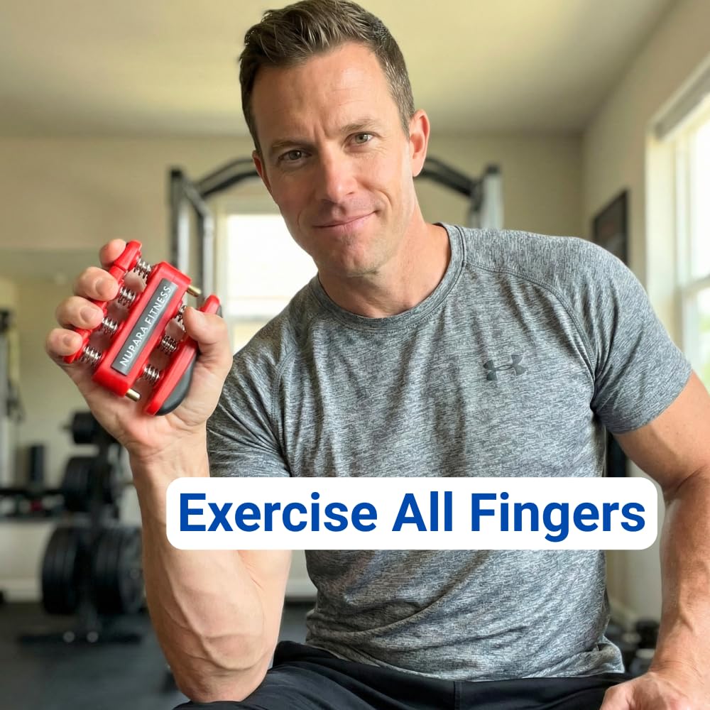 NUPARA FITNESS Grip Strength Trainer - Hand Strengthening Device, Forearm Strengthener, and Finger Trainer. Hand Gripper Strengthener and Guitar Finger Exerciser.