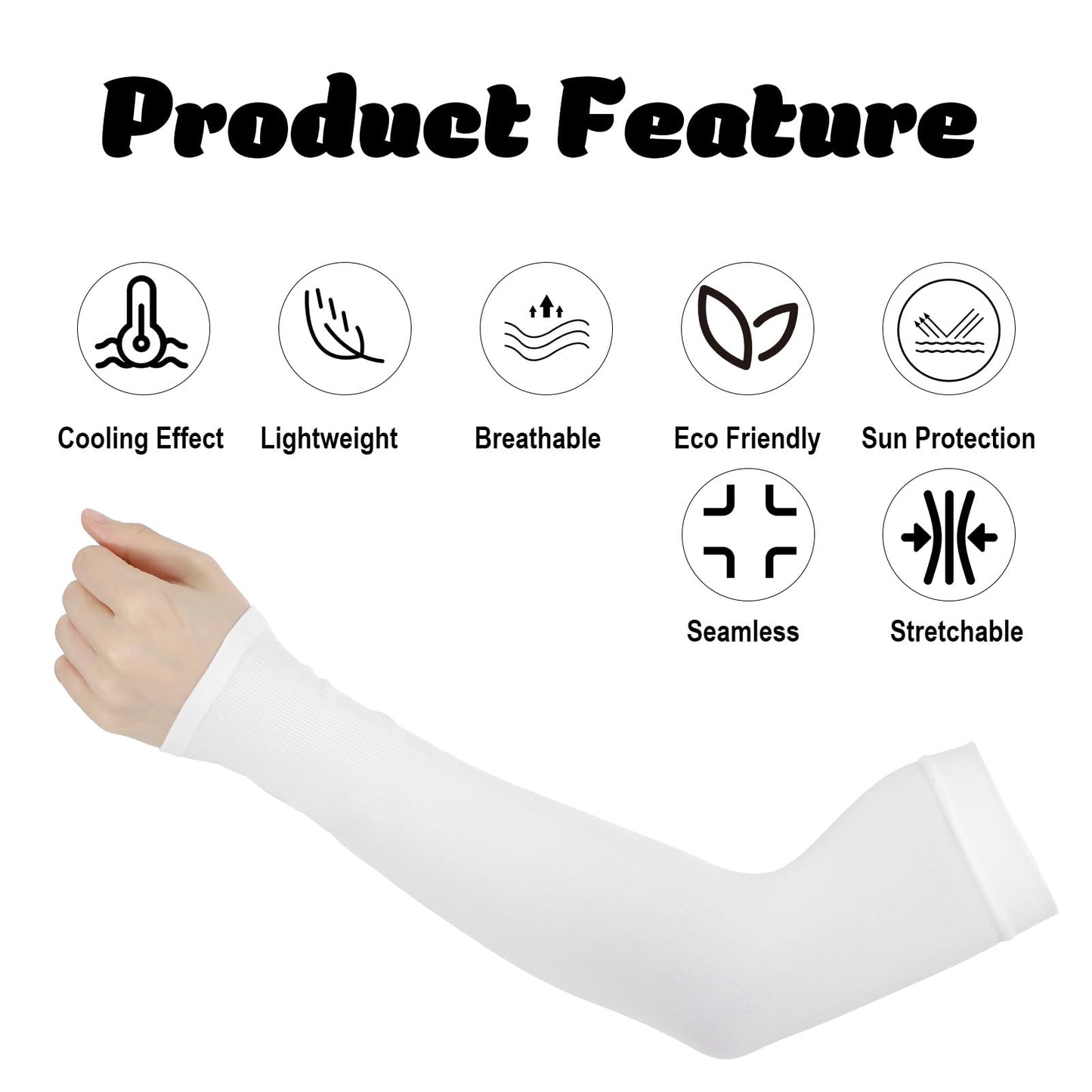 Ouligay 2 Pairs UV Sun Protection Sleeves for Men Women Cooling Arm Sleeves UPF 50 Sport Arm Compression Sleeve Tattoo Cover Up Sleeve