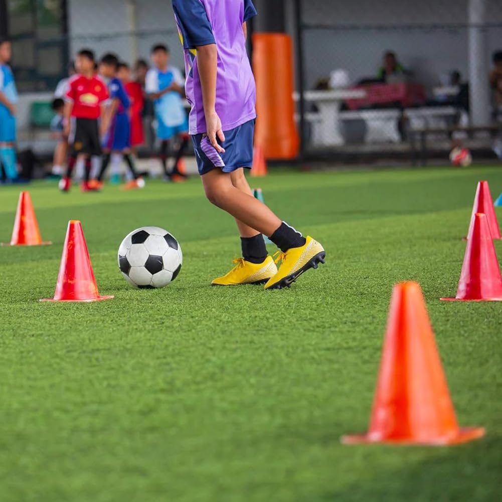 SplendoRoute 7" Soccer Cones (Set of 12) - Plastic Traffic Cones, Training Cones for Sports Training, Football, Basketball, Coaching, Practice Equipment