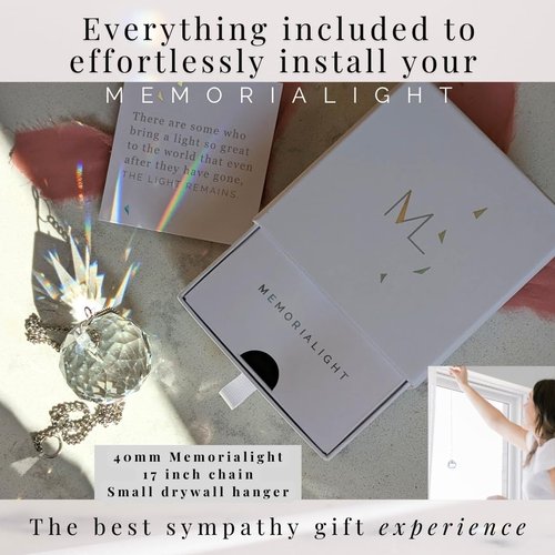 Memorialight Crystal Ornament - 40mm Rainbow Maker | Unique Grief Gift for Loved Ones & Sympathy