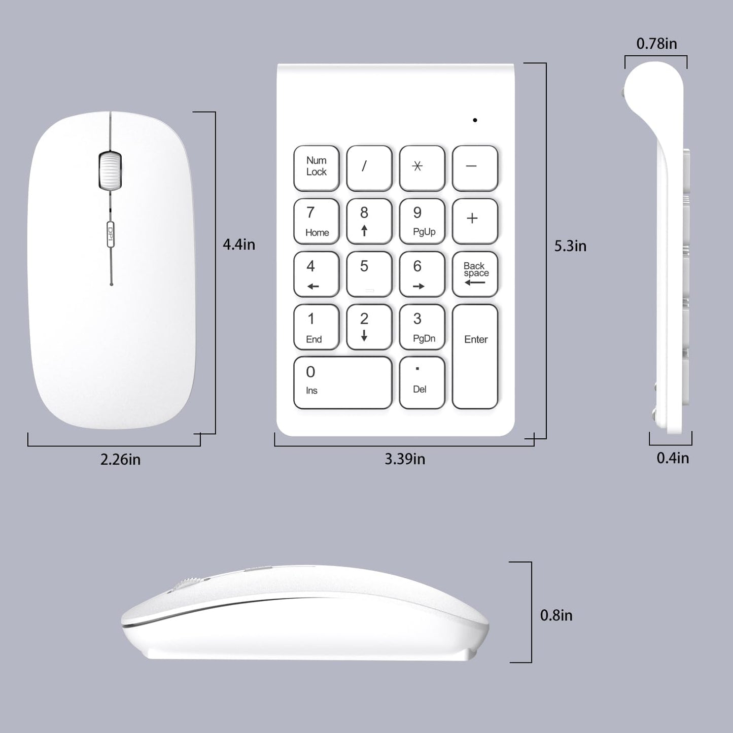 TRELC 2.4G 18 Accounting Wireless Numeric Keypad, Mini Keys Number Pad, Portable Silent Financial Numeric Keypad