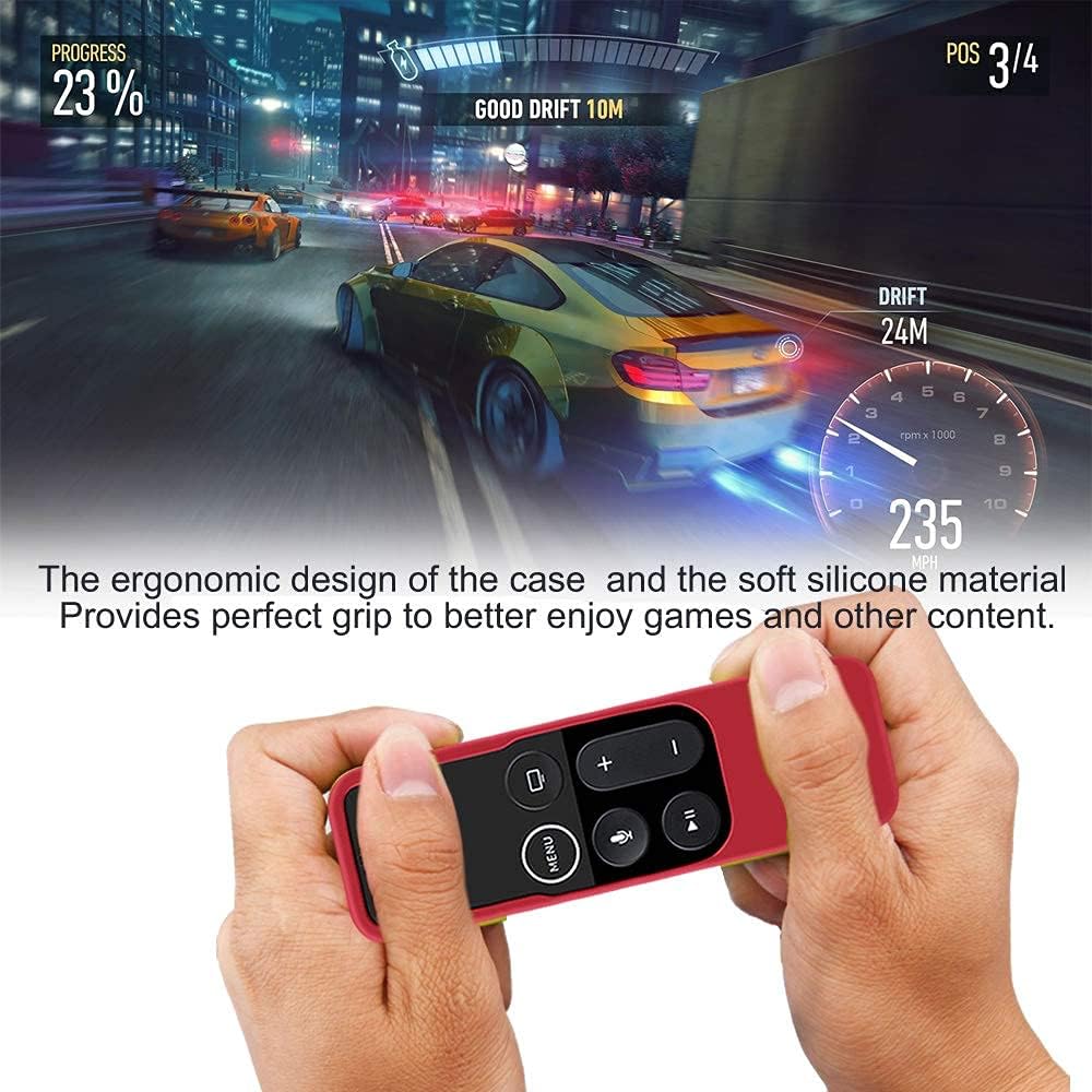 Lambcare 4K/ 4th Case Compatible with Apple TV Gen Remote Light Weight Anti-Slip Shock Proof Silicone Cover