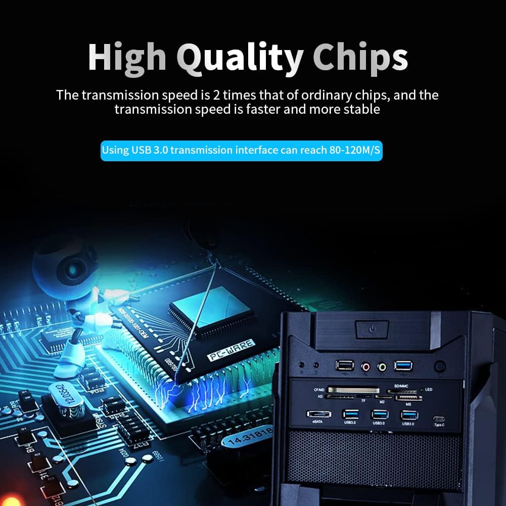 Mugast 5.25 inches 3.0 3.1 M2, 64G Internal Card Reader, USB Interface Multifunction Internal Card Reader Dashboard PC