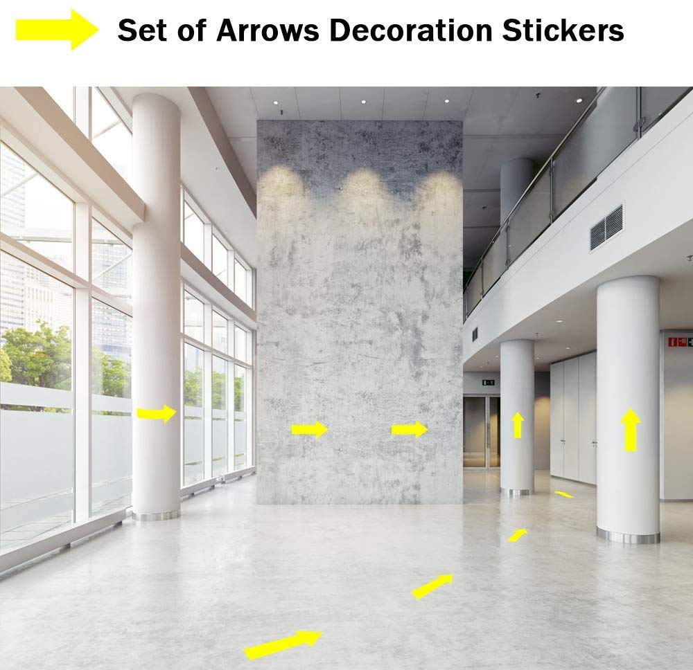 30 Pack - Large 7 Inch Directional Arrow Decal Stickers - Featuring A Floor Safe Removable Adhesive - Perfect for Classroom Sensory Pathways, Special Events and Social Distancing floor markers - Blue