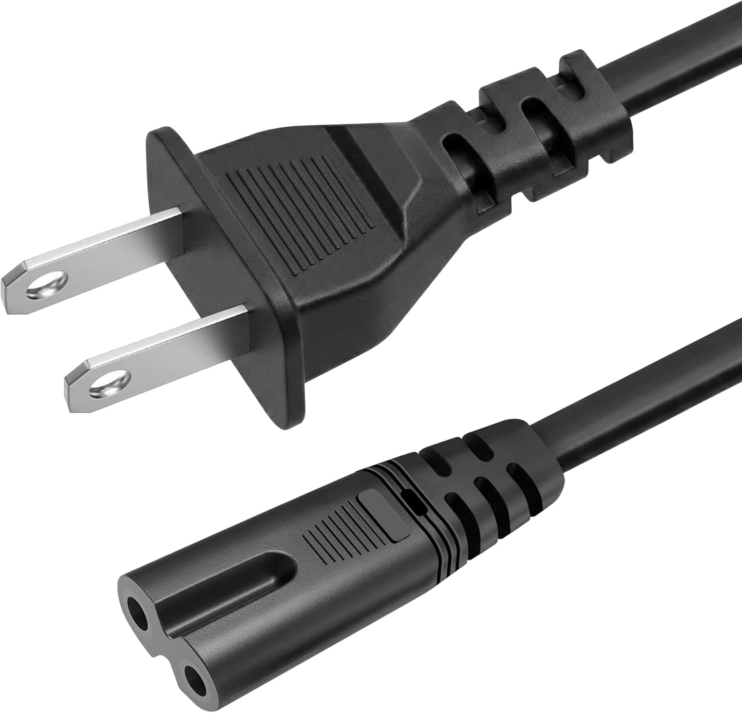 LORDTRONICS 2 C8 5ft 2-Slot PS4 PS5 AC Prong Power Cord Standard for TV Speaker Monitor Xbox Wall Power Cable