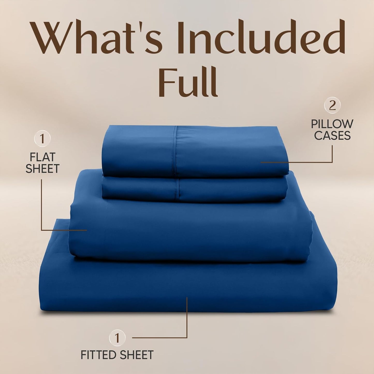 Utopia Bedding Full Size Sheet Set - Soft, Breathable Microfiber, 4-Piece in Dusk Blue | Oeko Tex Certified