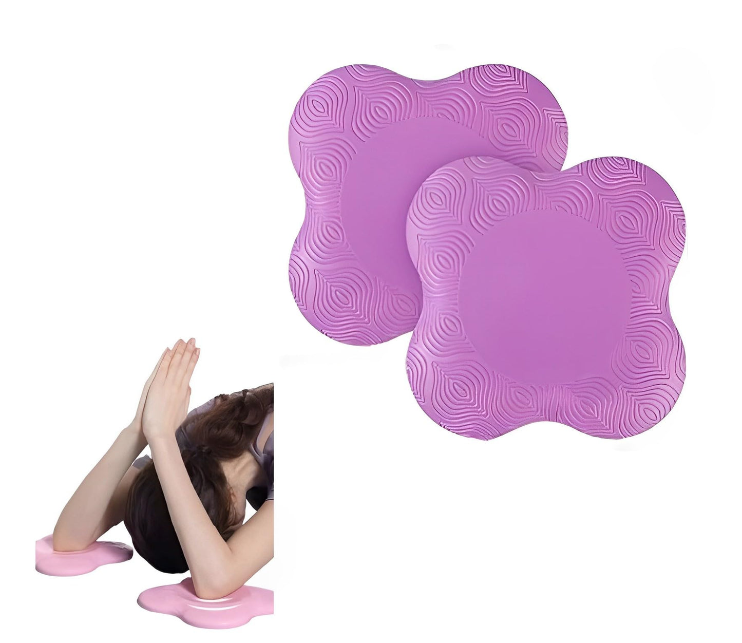 Yoga Knee Pad Cushion,Yoga Wrist Support ， Workout Knee Pads，Knee Mat for Exercise（2PC） (Purple)