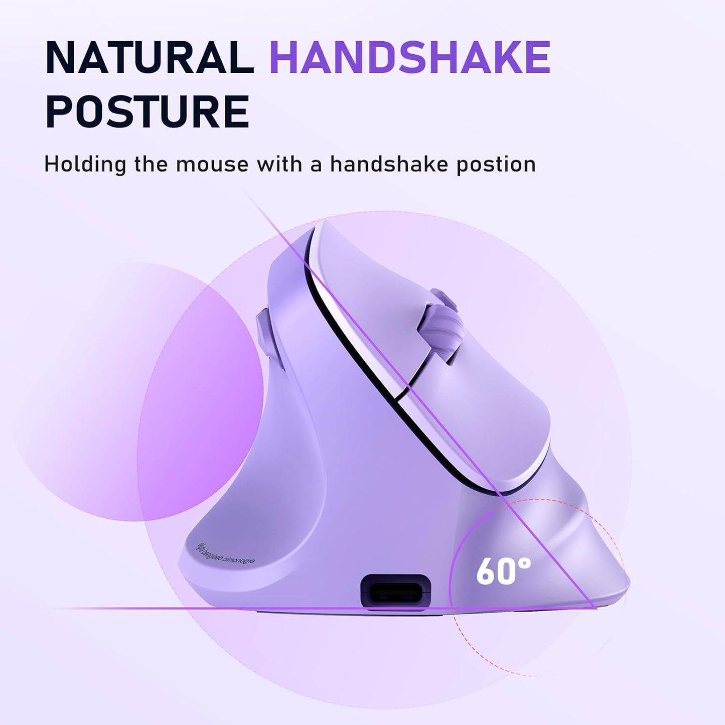 MEETION Bluetooth(5.2 3.0) 4 Left-Handed Mouse, Ergonomic Mouse Wireless Vertical Mouse, RGB Rechargeable Mice for +