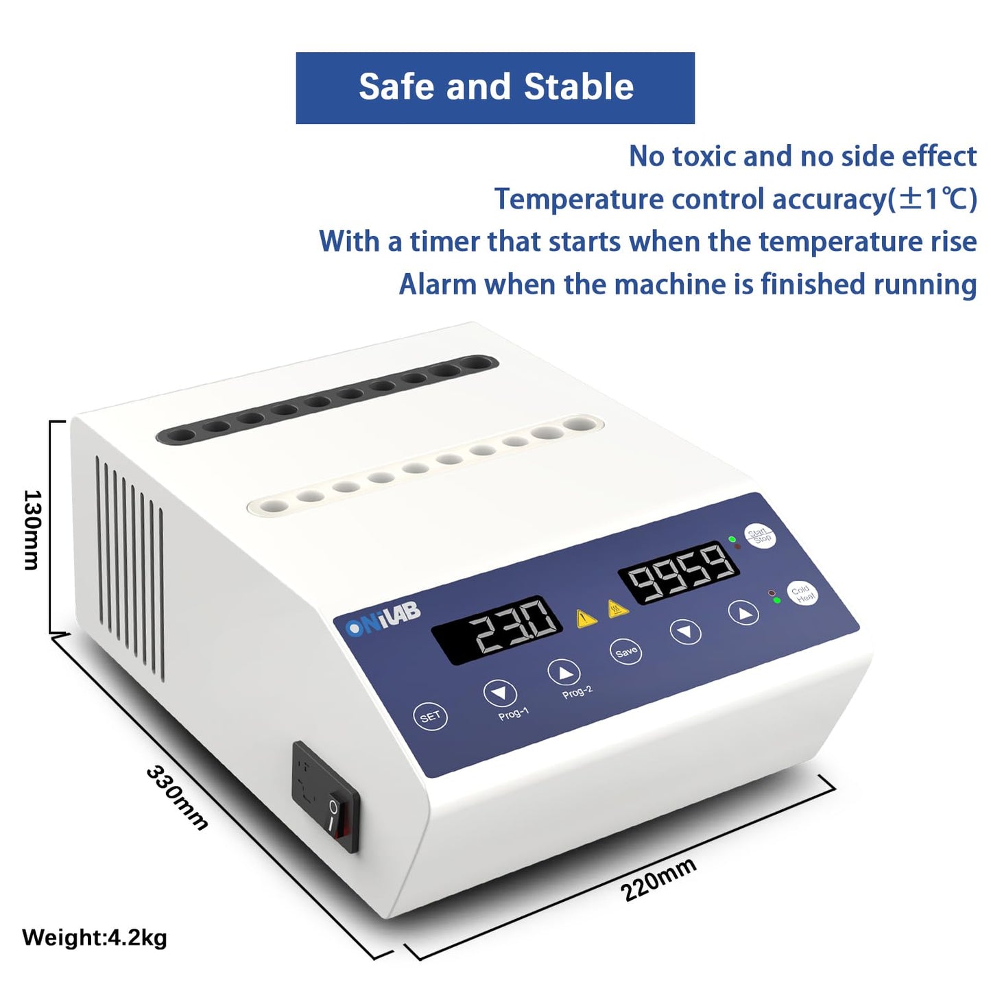 ONiLAB Gel Heating Machine with Heating and Fan Cooling Modes,4x5ml,16x 1ml-2.5ml Holes, PRP PPP Gel Maker Heater with Touch Button Operation