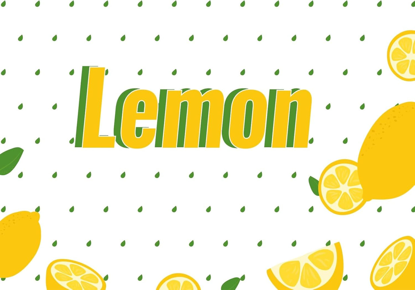 CORFOTO 9x6ft Summer Fabric Lemon Pattern Backdrop Yellow Lemons Green Leaves Citrus Pattern Photography Background