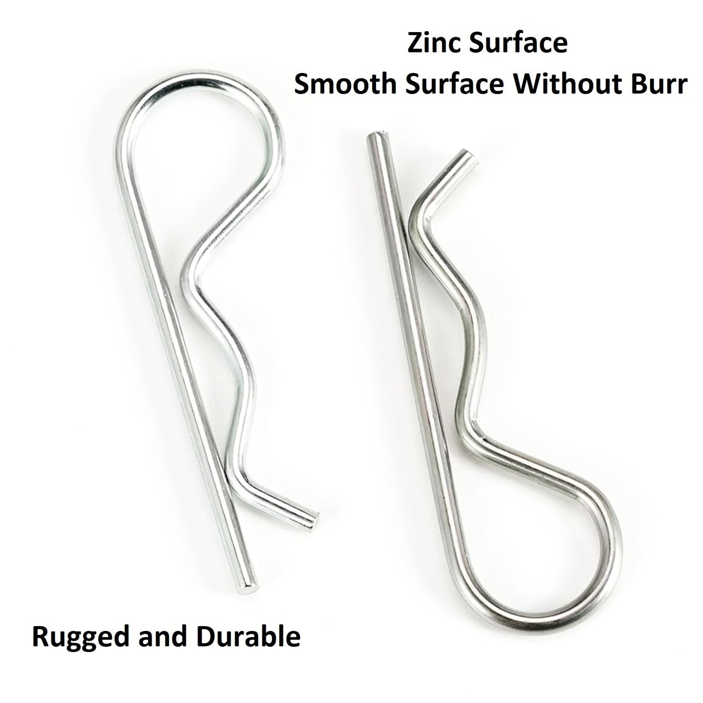 10Pcs Heavy Duty Hitch Pins Clip R Clips Cotter Pins Spring Retaining Wire Hair Pins， Strong Spring Tension Large for Trailer Tractors Mower Carts Truck Pin Clip Zinc Plated M3.5x75mm