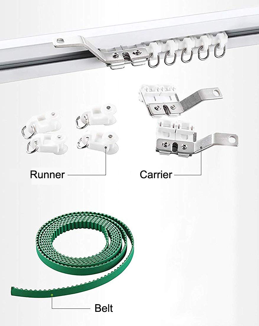 American Homesupplier Smart Curtain System, Heavy Duty Electric Curtain Rod, WiFi Control, Compatible with Alexa, Google Home, Adjustable Length (20 ft rod)