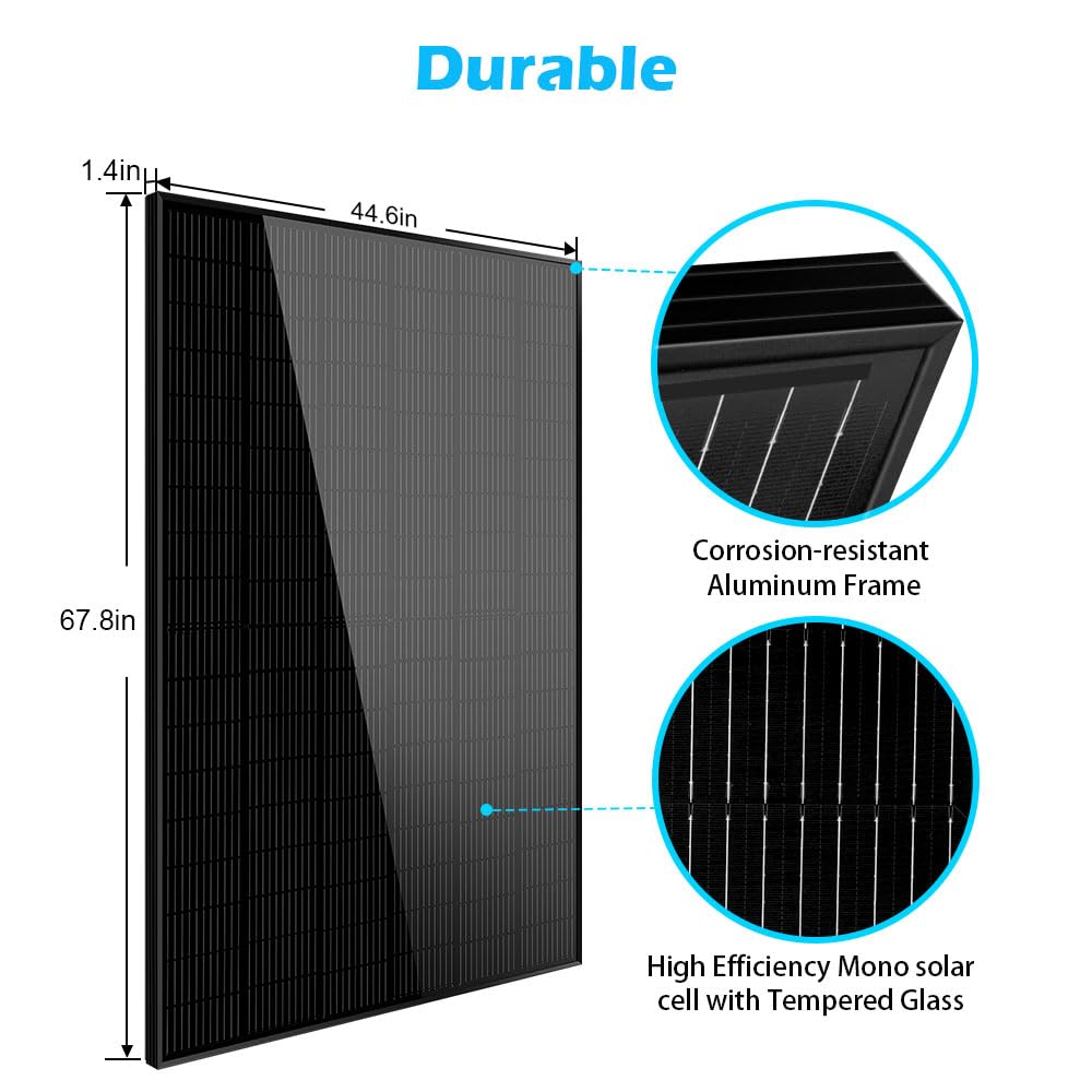 SUNGOLDPOWER 6PCS 415W Solar Panels Monocrystalline UL 61730,Grade A Solar Cell,Waterproof IP68, High Efficiency Solar Panel On/Off Grid for Charging Station,Household, Marine, RV, Farms (Total 2490W)