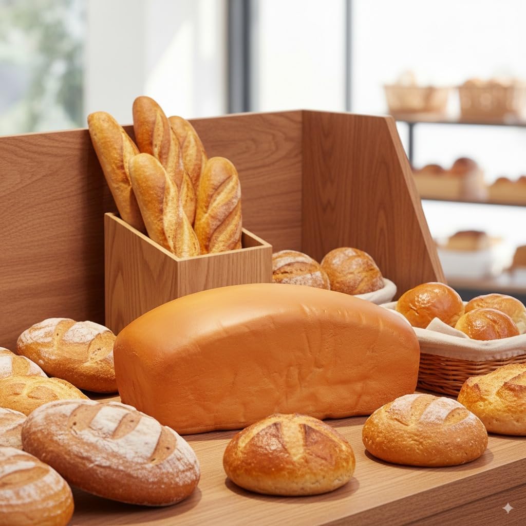 Realistic Fake Bread Decoration - Artificial Square Bread Model for Kitchen Display