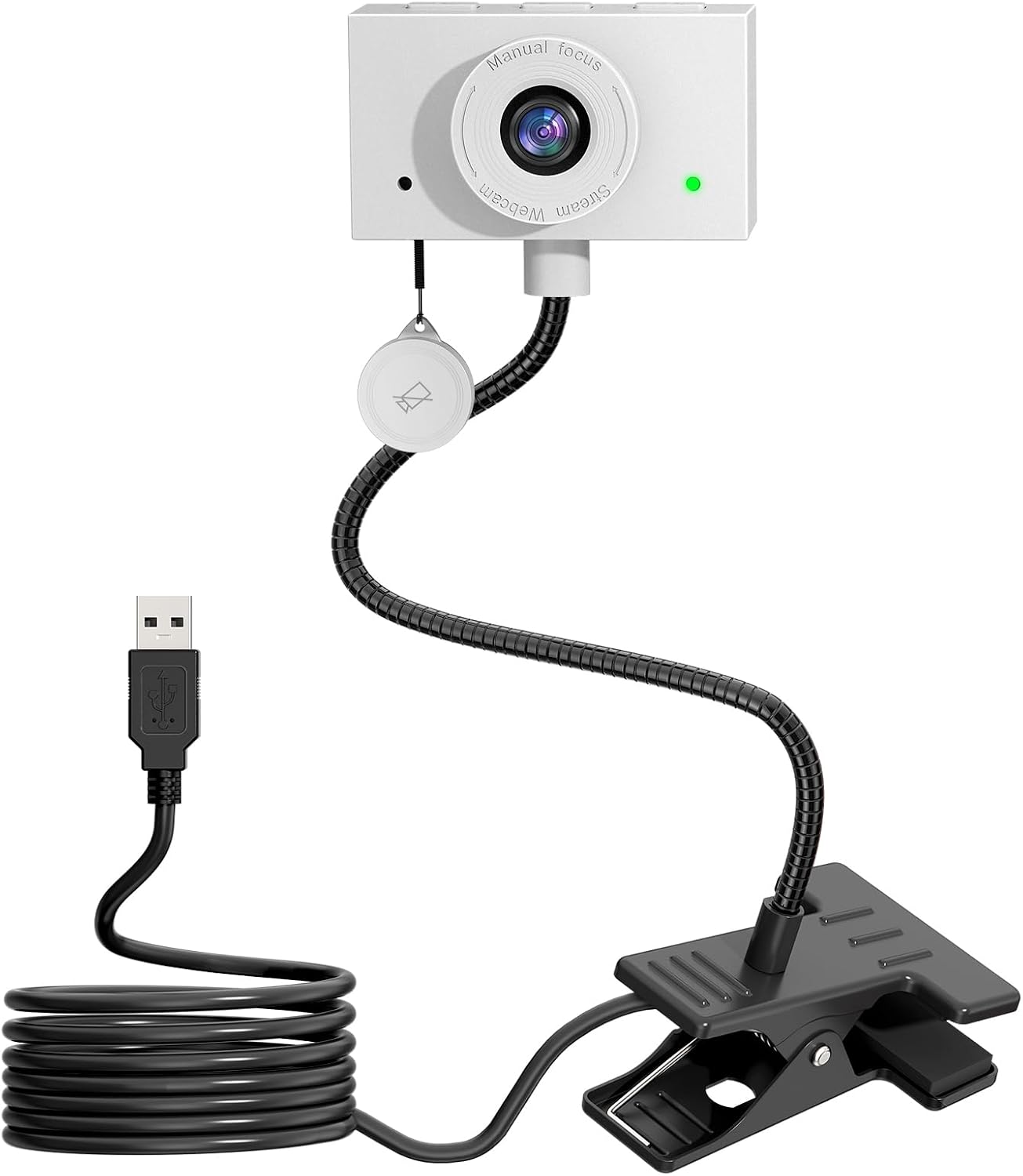 Danyesth HD1080P 30fps Webcam for PC, Laptop Camera USB with Adjustable Gooseneck with Zoom, Full-Body View